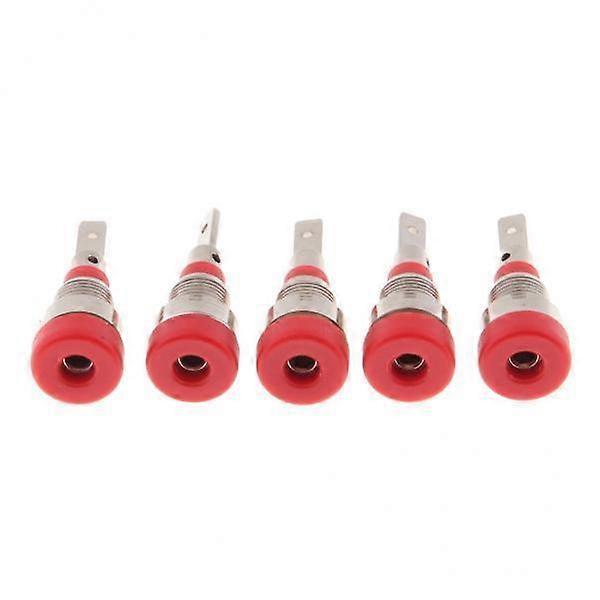 2x5Pieces 2mm Banana Jack Binding Post Nut for Multimeter Banana Socket red
