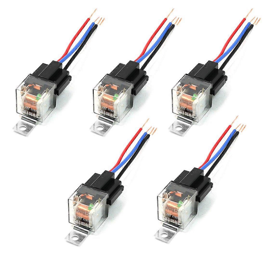 JD2912 Car Relay 24VDC 80A SPST Green Pilot Lamp Insulated Wire Housing 4 Control