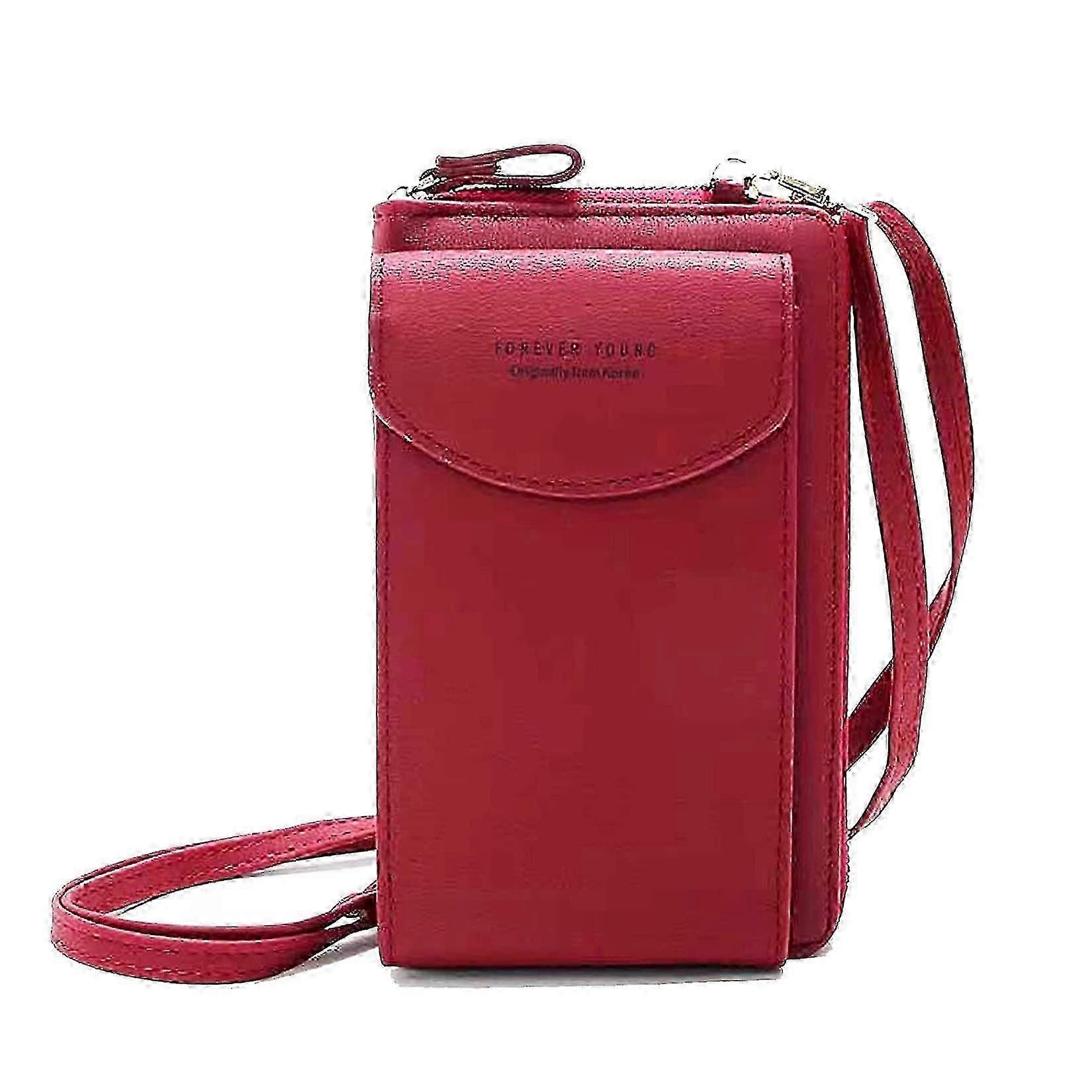 Womens Crossbody Phone Bag(Red)