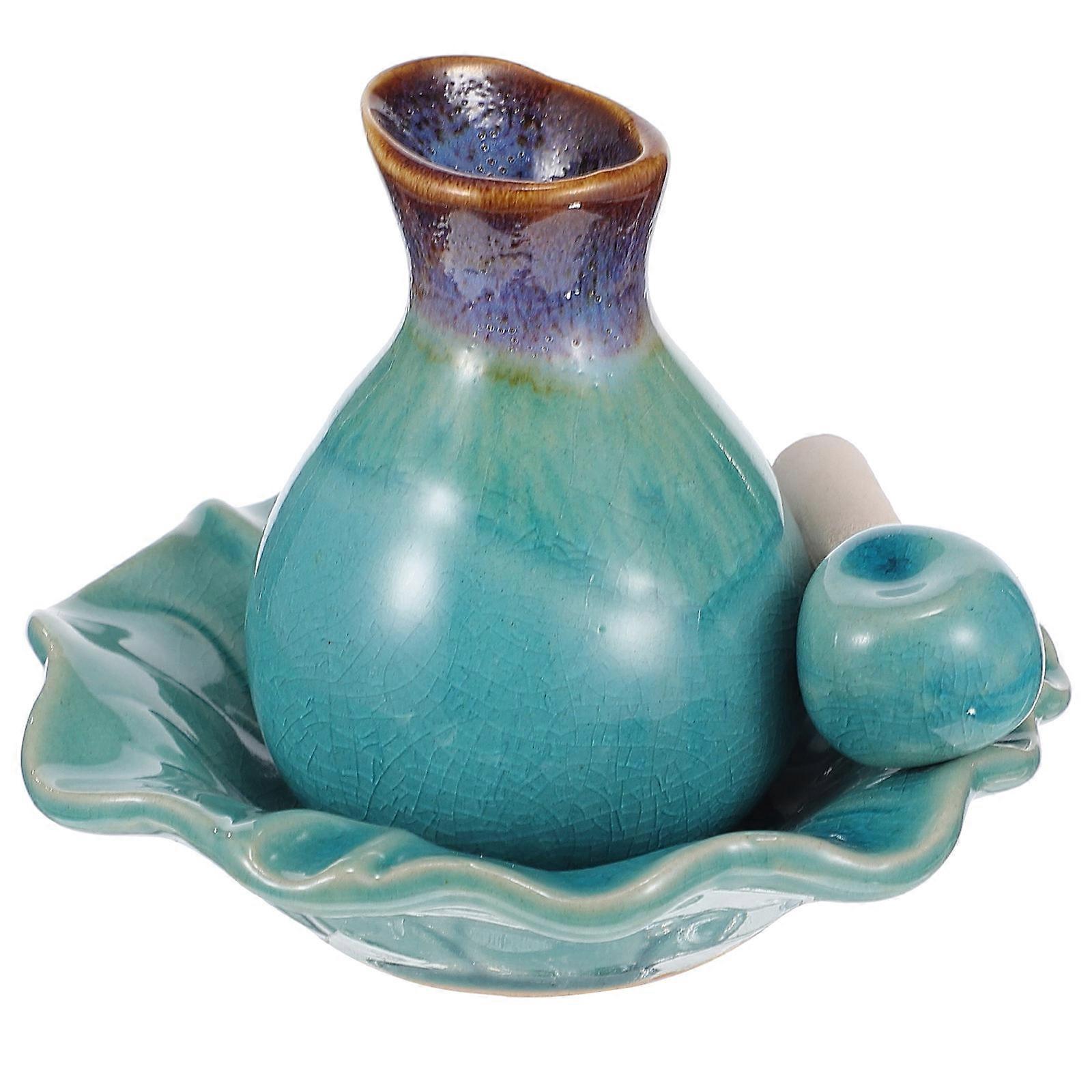 Essential Oils Stand Elegant Ceramic Essential Oil Storage Kit Holy Water Container Square Blue 1Set