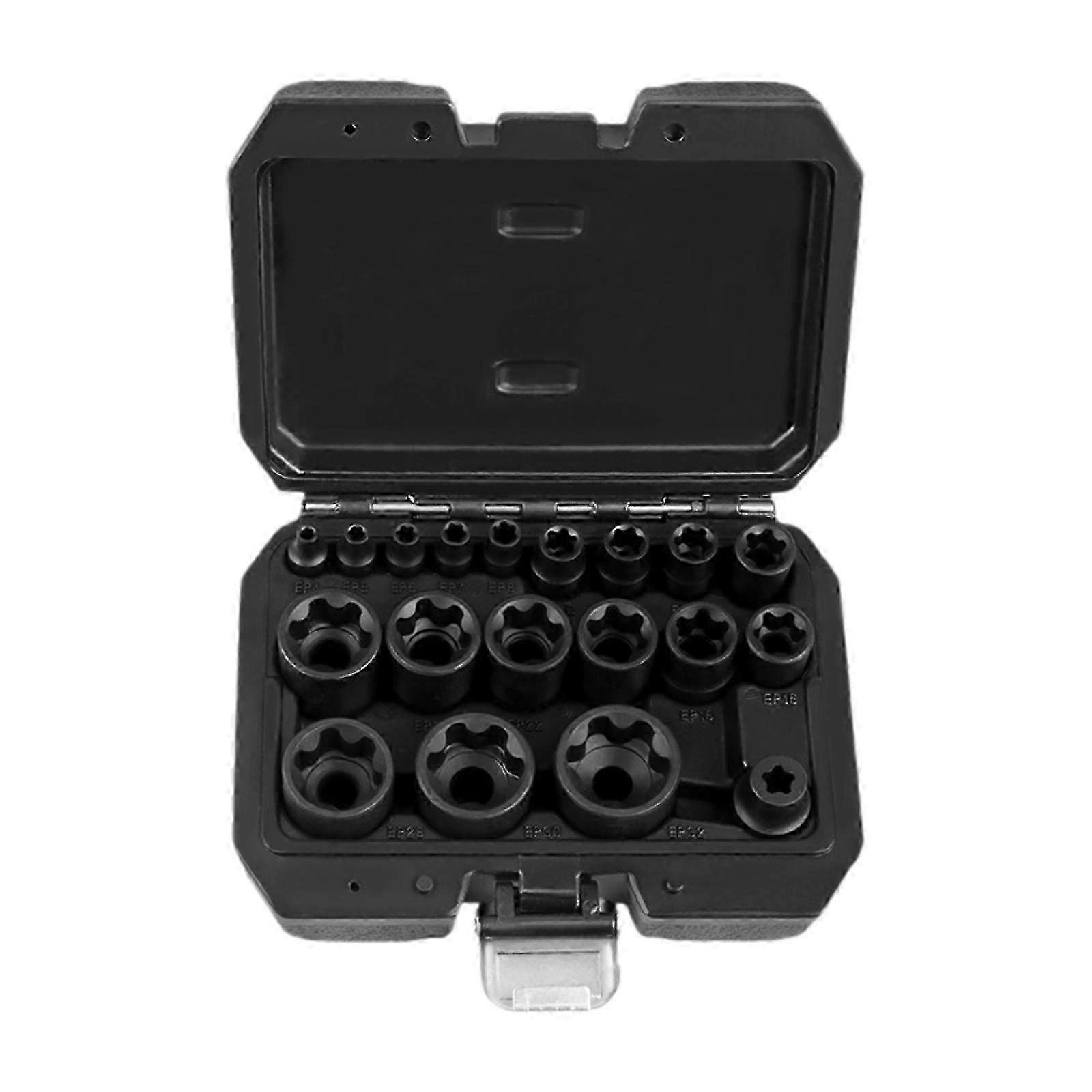 19x EP Socket Set High Performance Versatile Tool with 1/2'' Drive for Various Applications