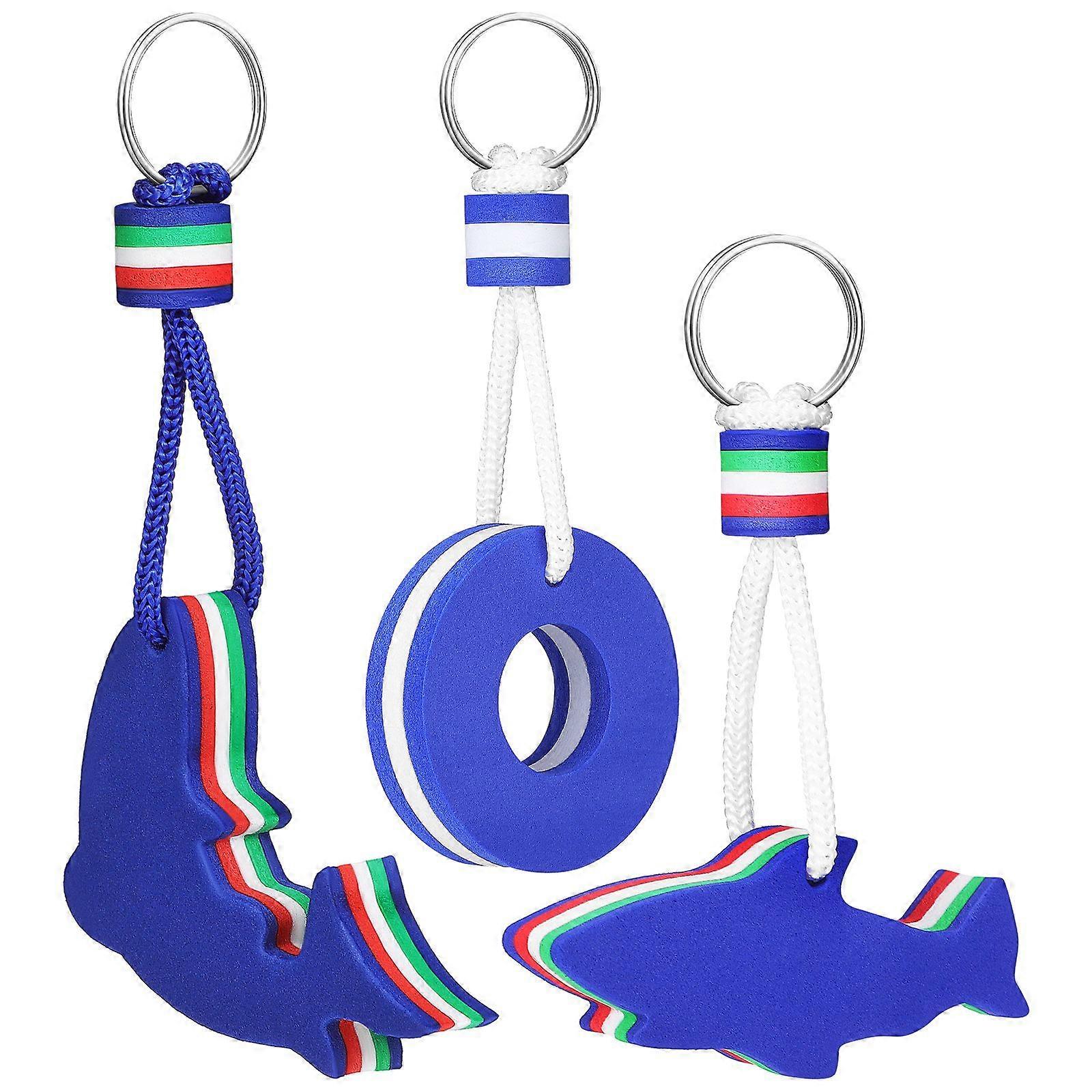 3Pcs Floating Keychains Key Rings Water Sports Keychains Surfing Pendant Keychains for Boat Key