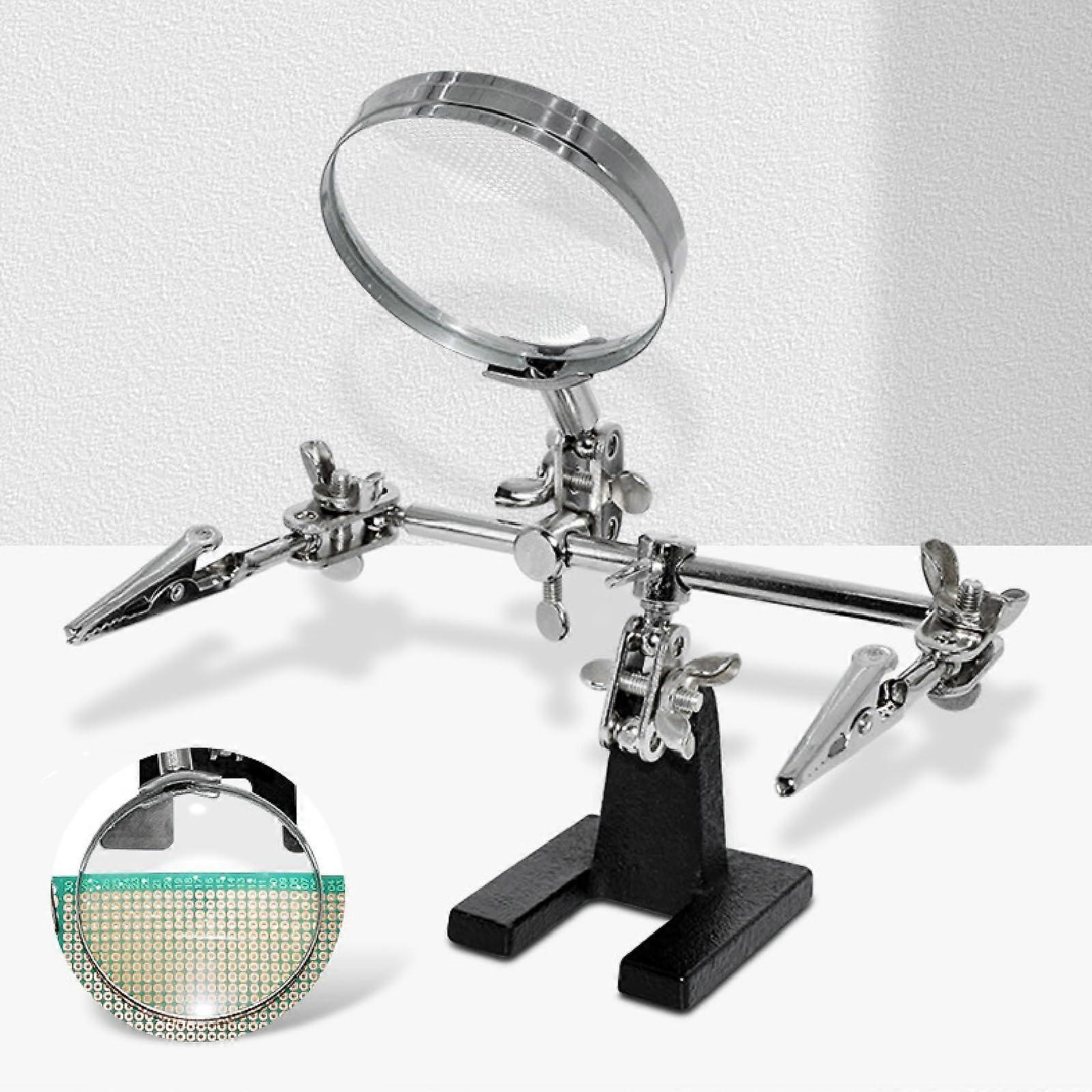 Soldering Holder with Magnifying Glass and Adjustable Arms, Third Hand Soldering Station for PCB and Electronics Repair Tools