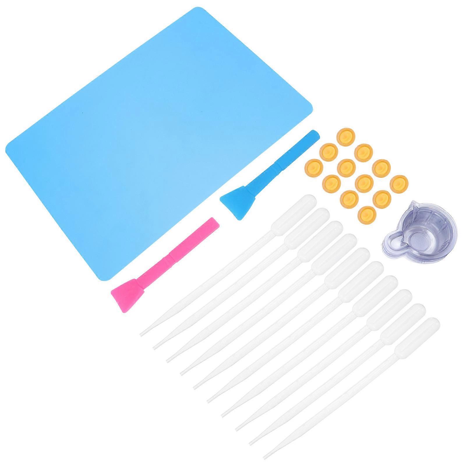 1 Set Epoxy Resin Tools Epoxy Silicone Mat Measuring Cups Fingertip Covers