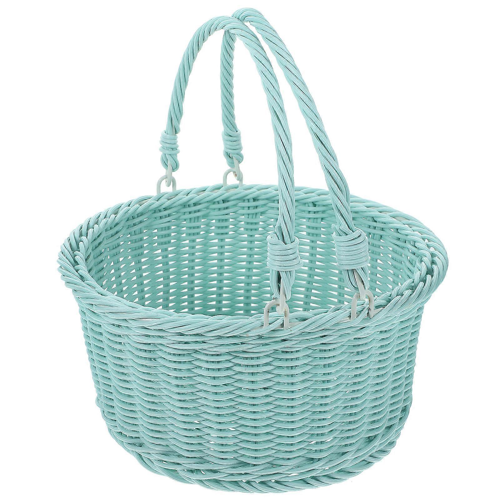 Picnic Baskets Woven Fruit Storage Basket Home Decoration Round 23X20X26CM PP 1Pcs