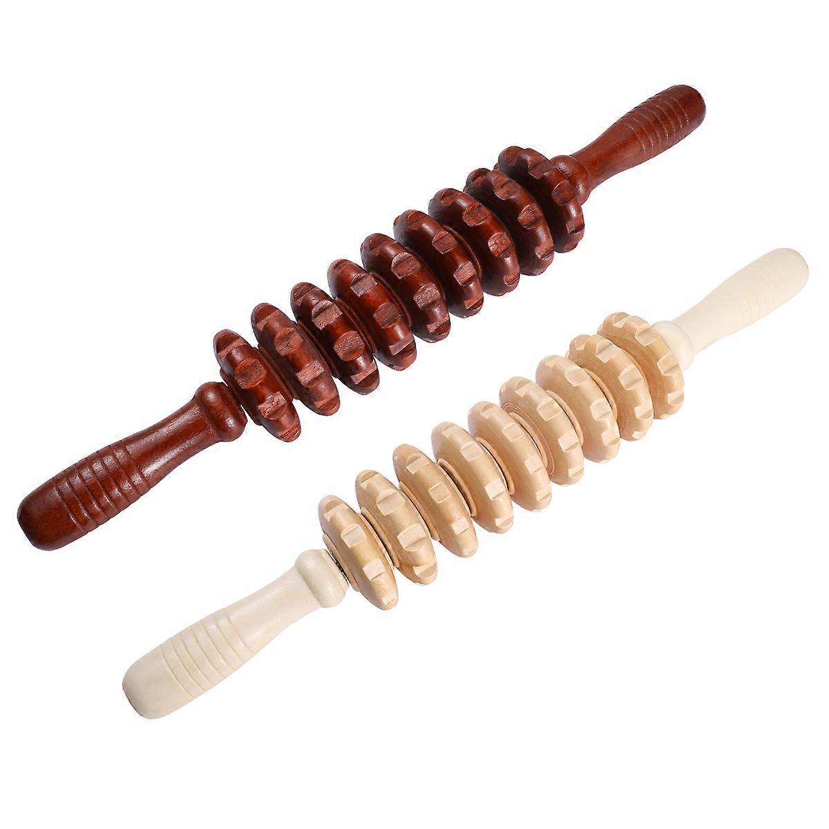 Muscle Roller Stick Supvox Portable Design Handheld Massager Home Use Red 2Pcs