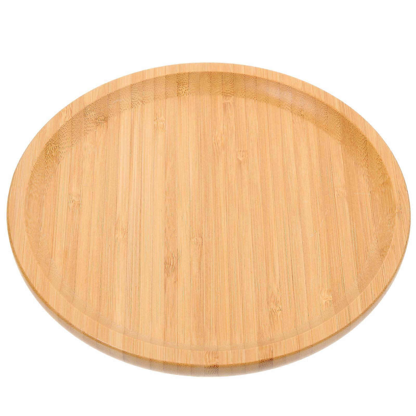Serving Trays Bamboo Bread Plate Minimalist Design For Restaurants 7.9X7.9X0.8In Food Display 1Pack