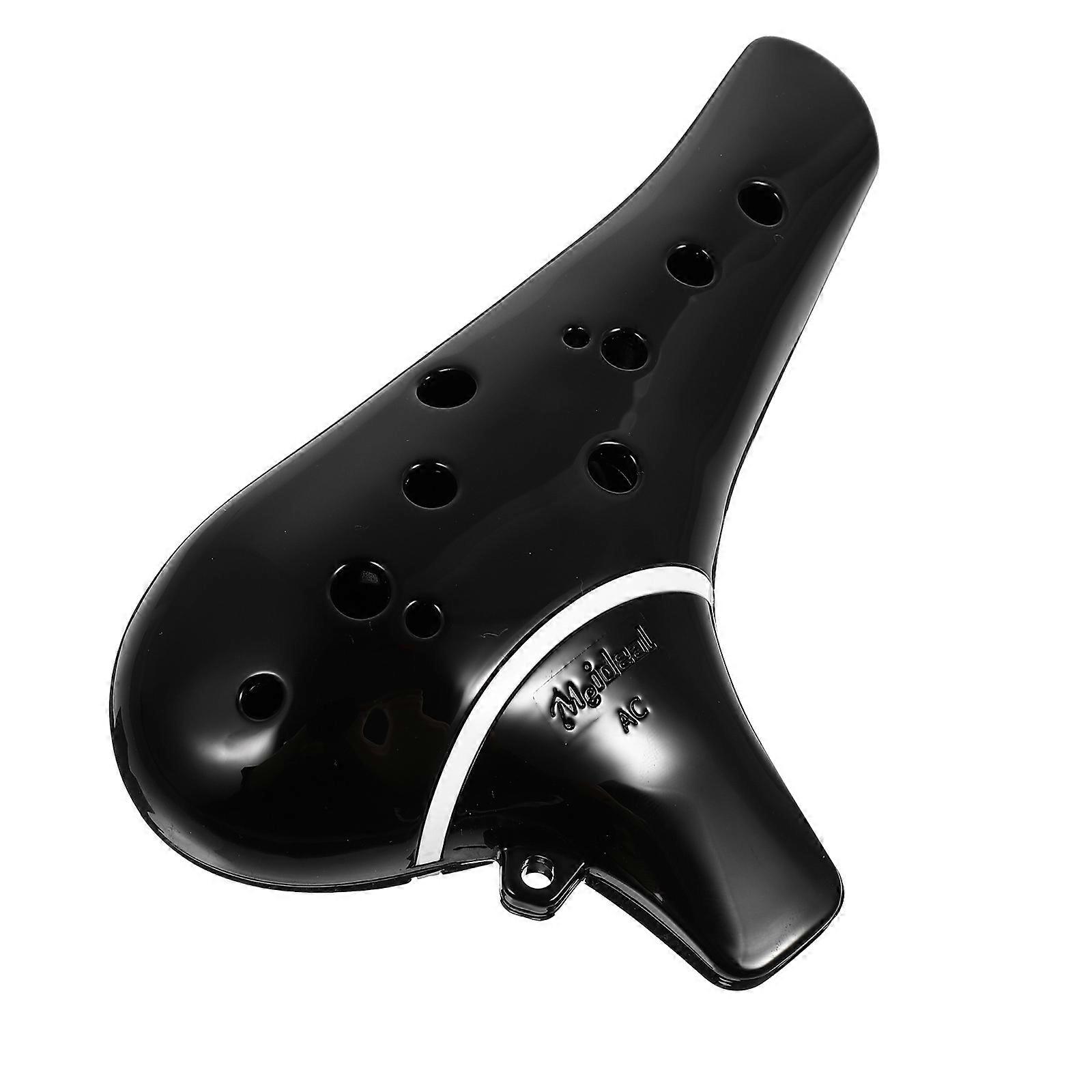 Ceramic Ocarina Musical Instrument For Beginner Easy to Play Black 16X10X4.3CM Alto Shape 1Pc