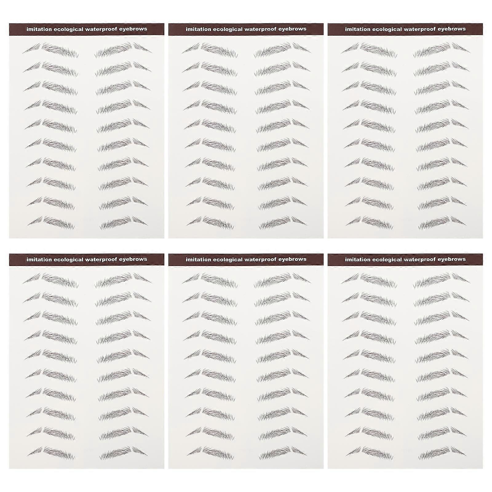 False Eyebrows Cosmetics Hair Like Eyebrows for 6Pcs Easy Application