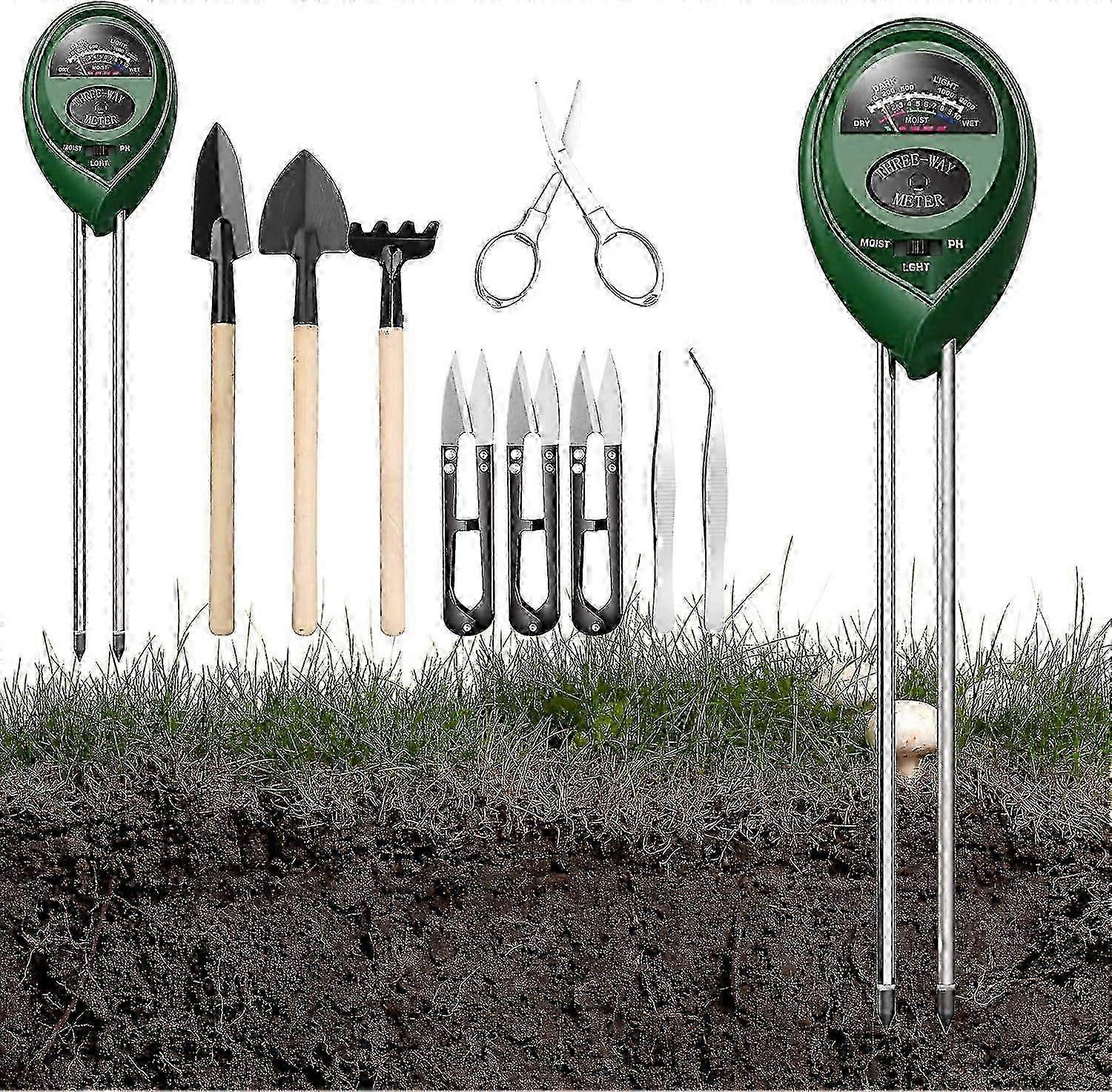 ミニ植物ツールボックス、剪定ばさみ、芽、剪定キットを含む10の盆栽ツールセット-エッジ