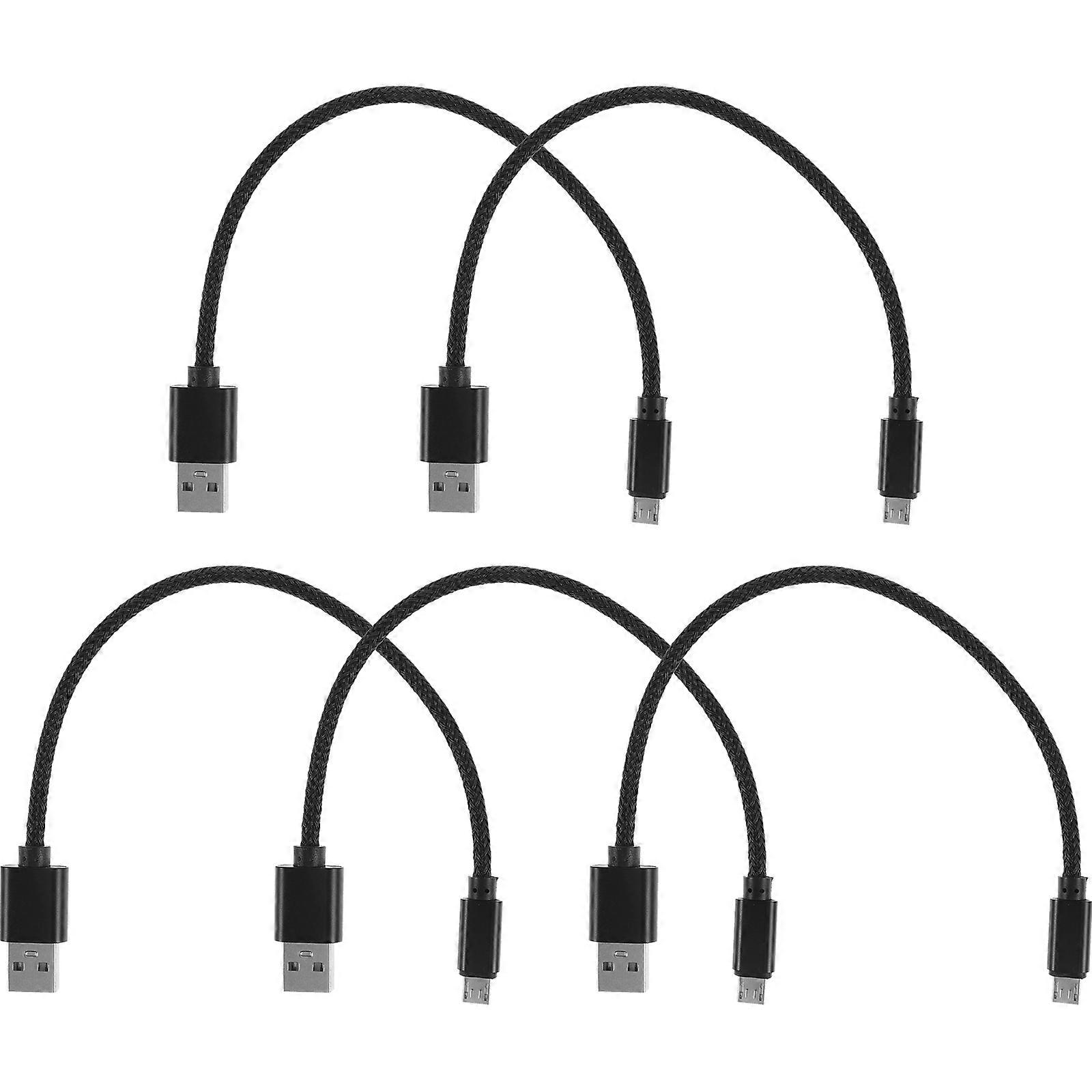 5PCS Micro USB Charging Cables Nylon Braided Data Sync Cords for Smartphones Tablets Compatible with Pixel XL Black