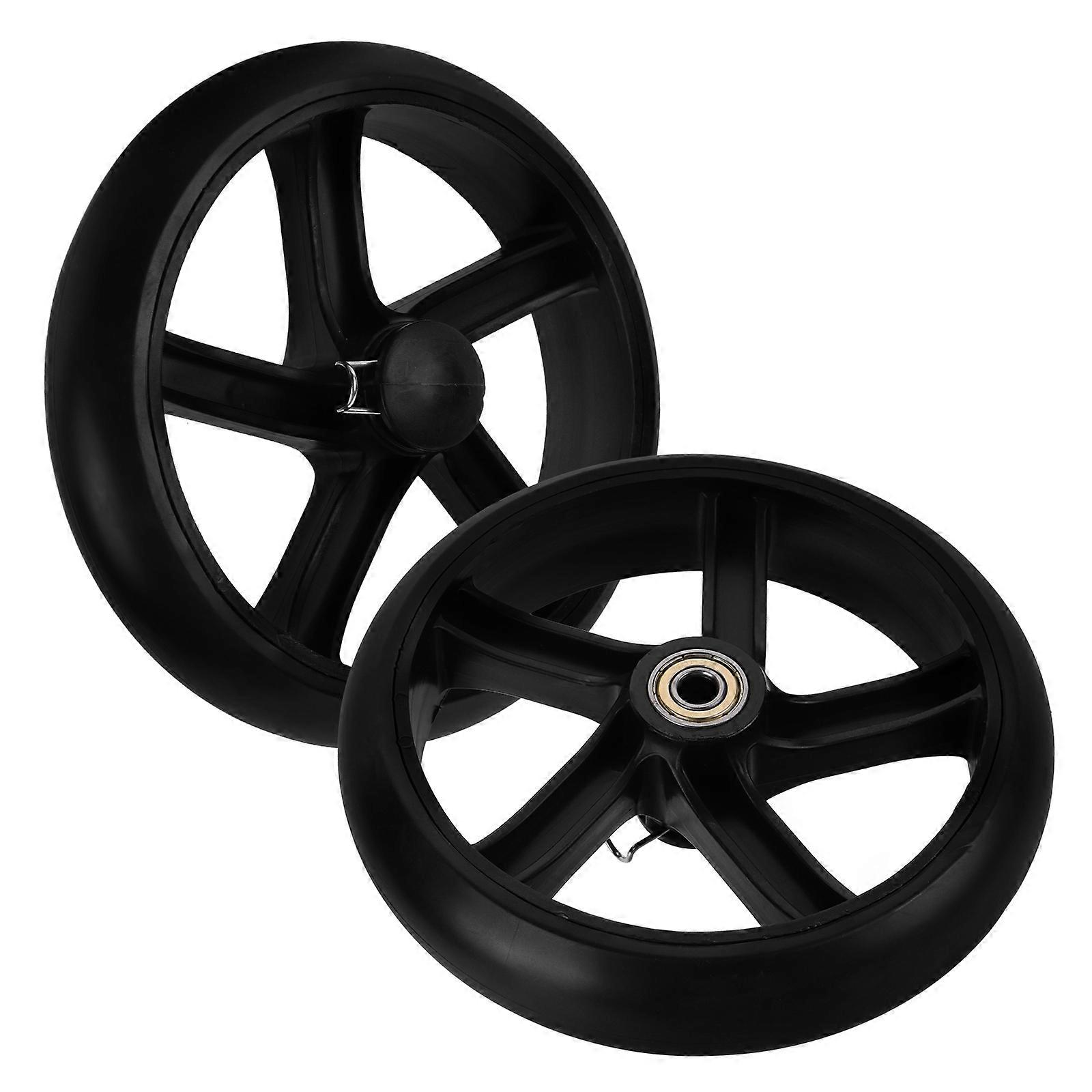 Carrinho de Rodas para Carrinho de Compras Preto 2Pcs