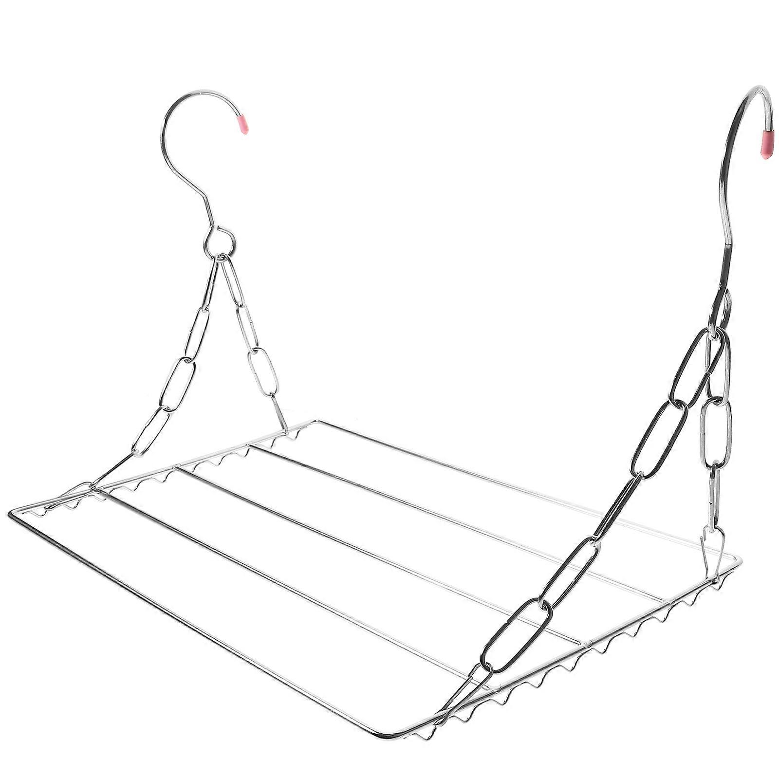 Compact Stainless Steel Hanging Laundry Rack for Balcony – Space Saving Multi Use Clothes and Shoes Drying Hanger for Outdoor Use