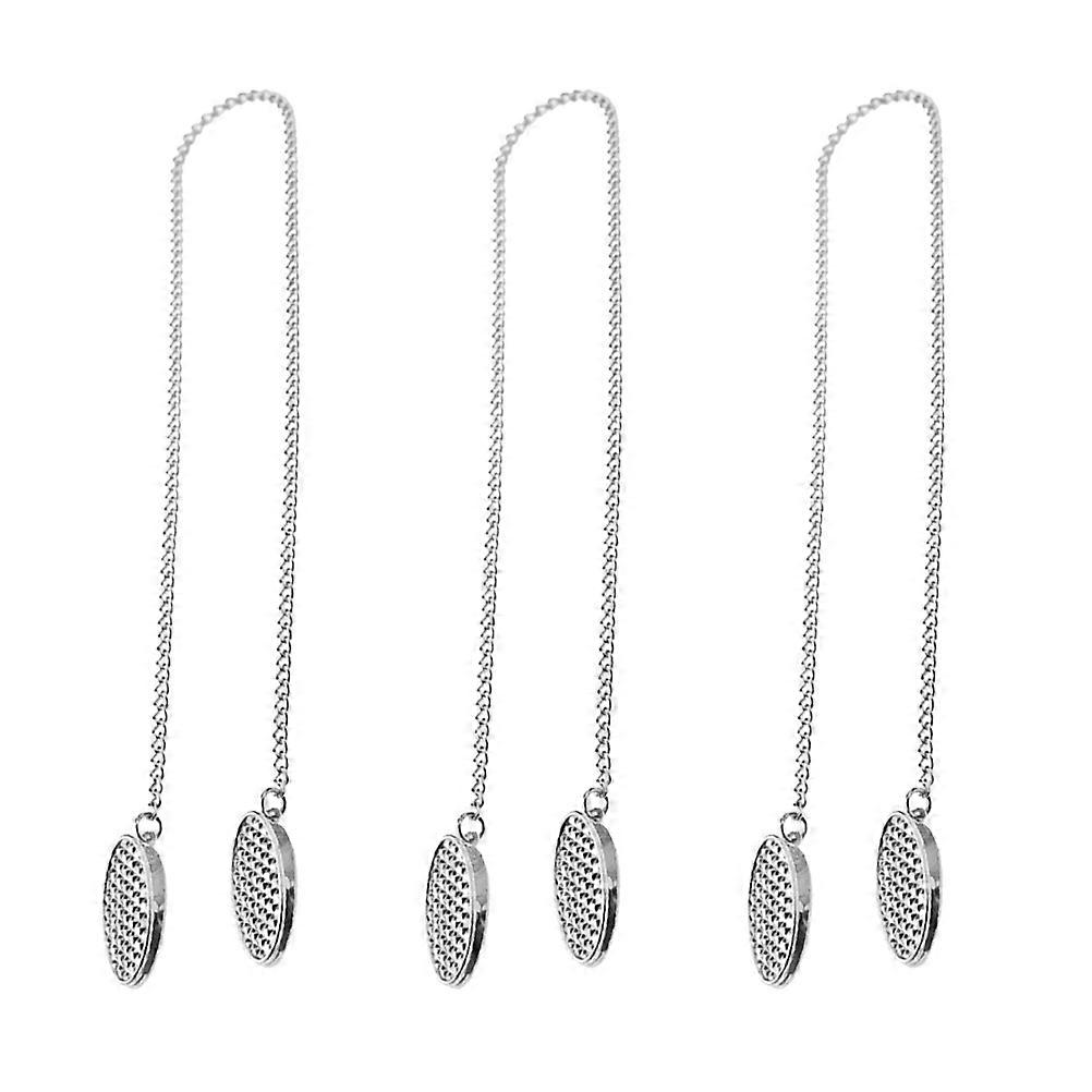 Barber Bib Clips Silver Napkin Holders with Chain 3Pcs