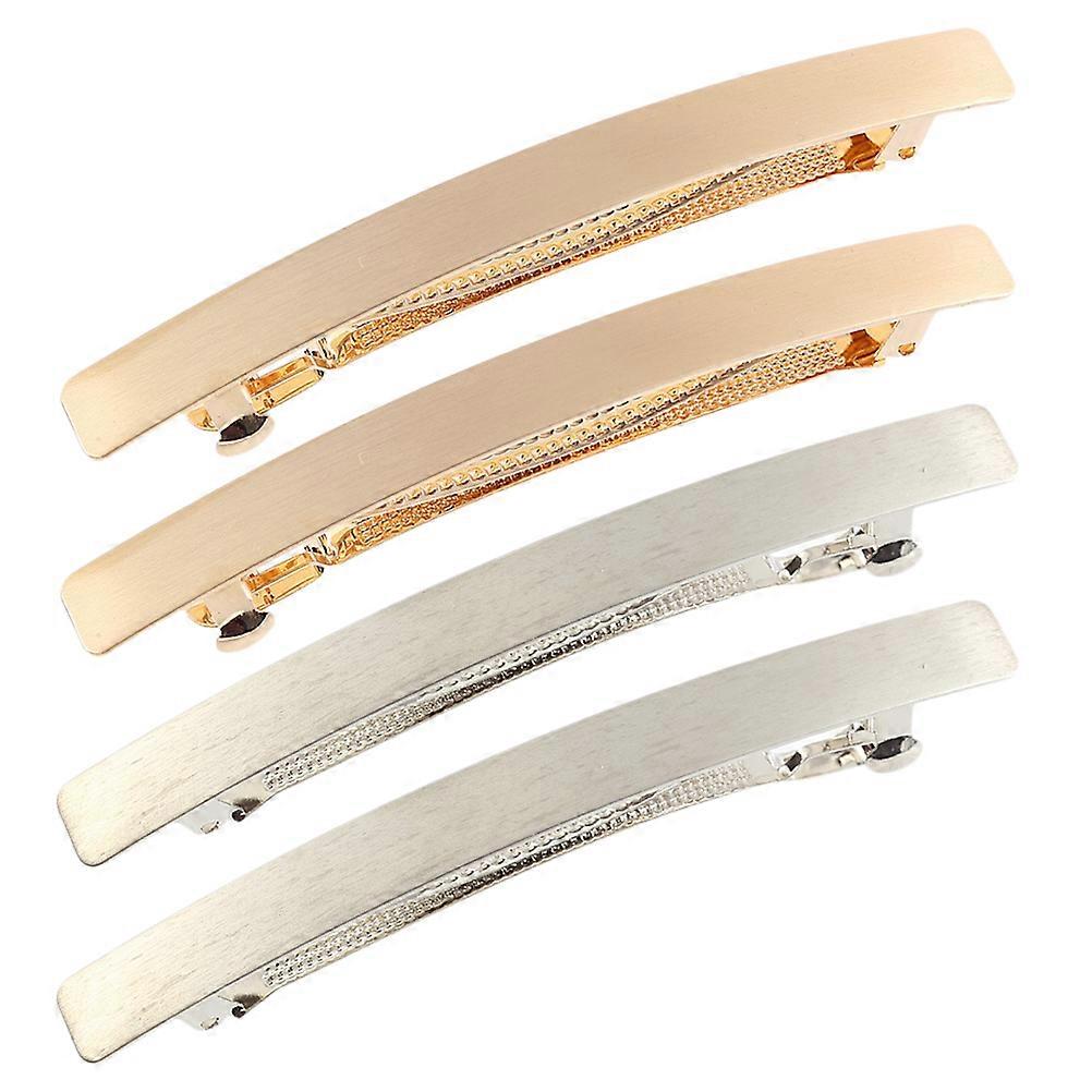 4 قطع دبابيس الشعر من سبائك الشعر للنساء ، مقاطع بوبي عصرية باللونين الذهبي والفضي لإكسسوار الشعر الأنيق ، متين ومحمول