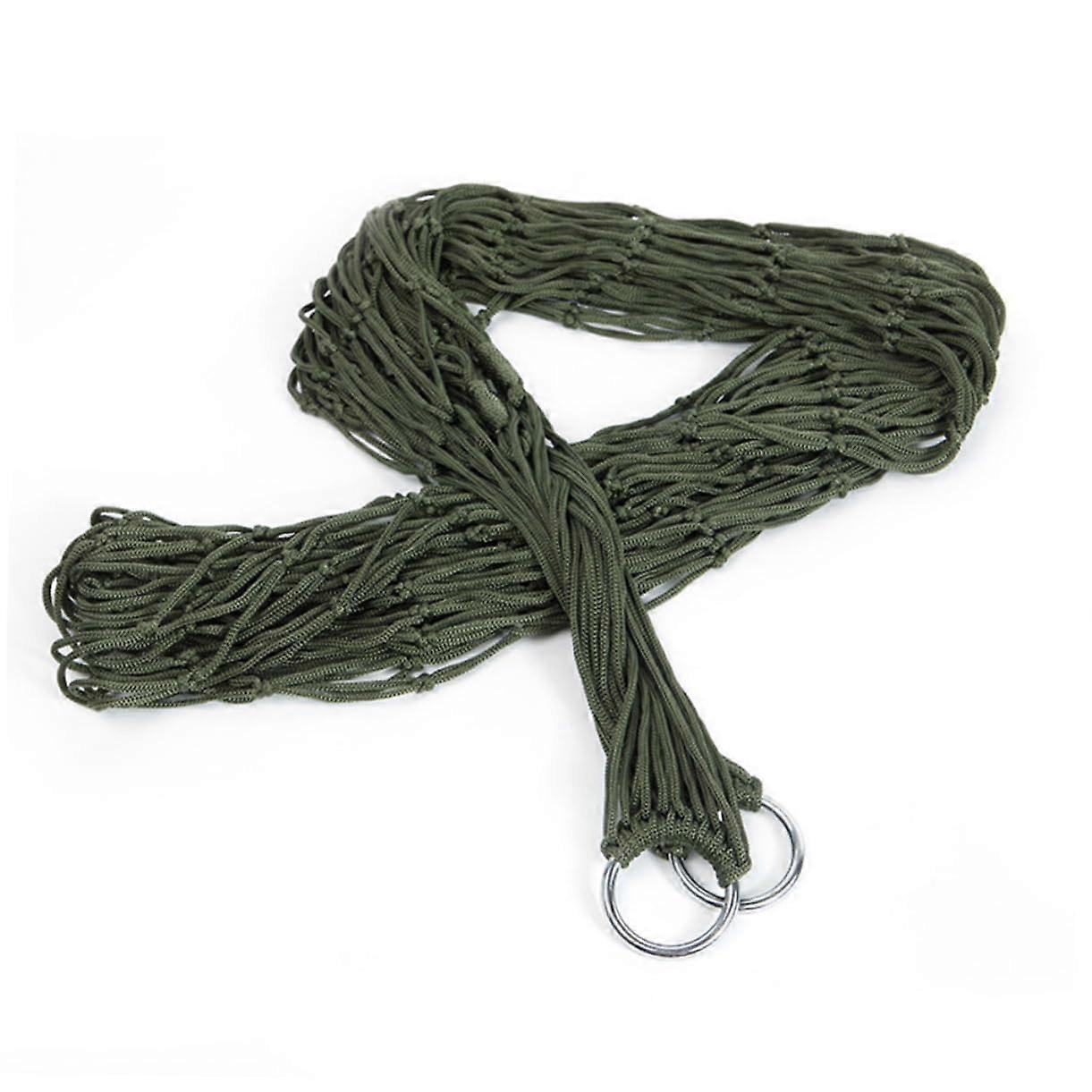 Nylon Hammock for Outdoor Leisure Sleeping Hammock Camping Hunting Army Green Material for Relaxed Lying Ref: 5622