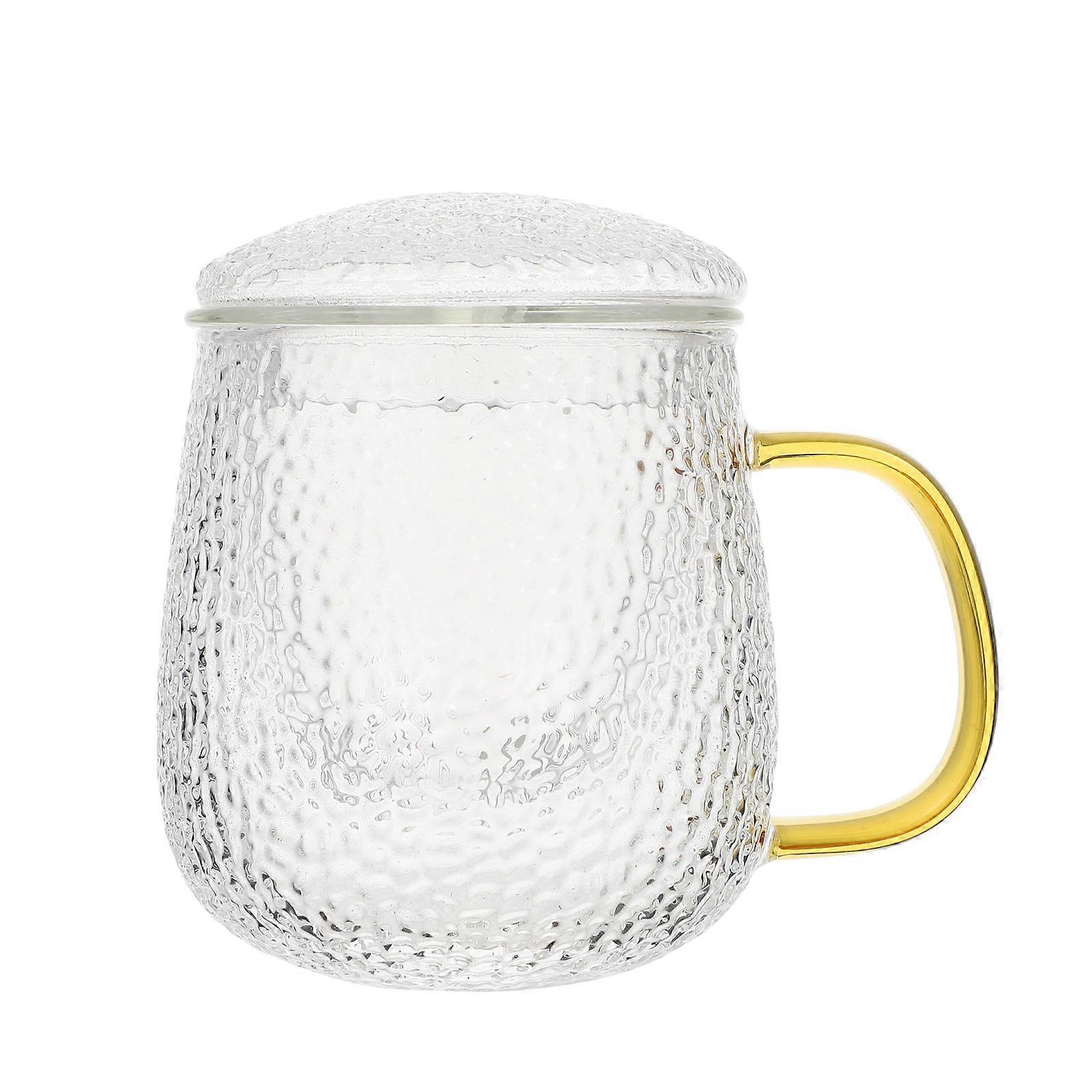 Glass Teacup Transparent Color Simple Design For Office Use 13.00x10.00x10.00cm Beverage Storage 1Set