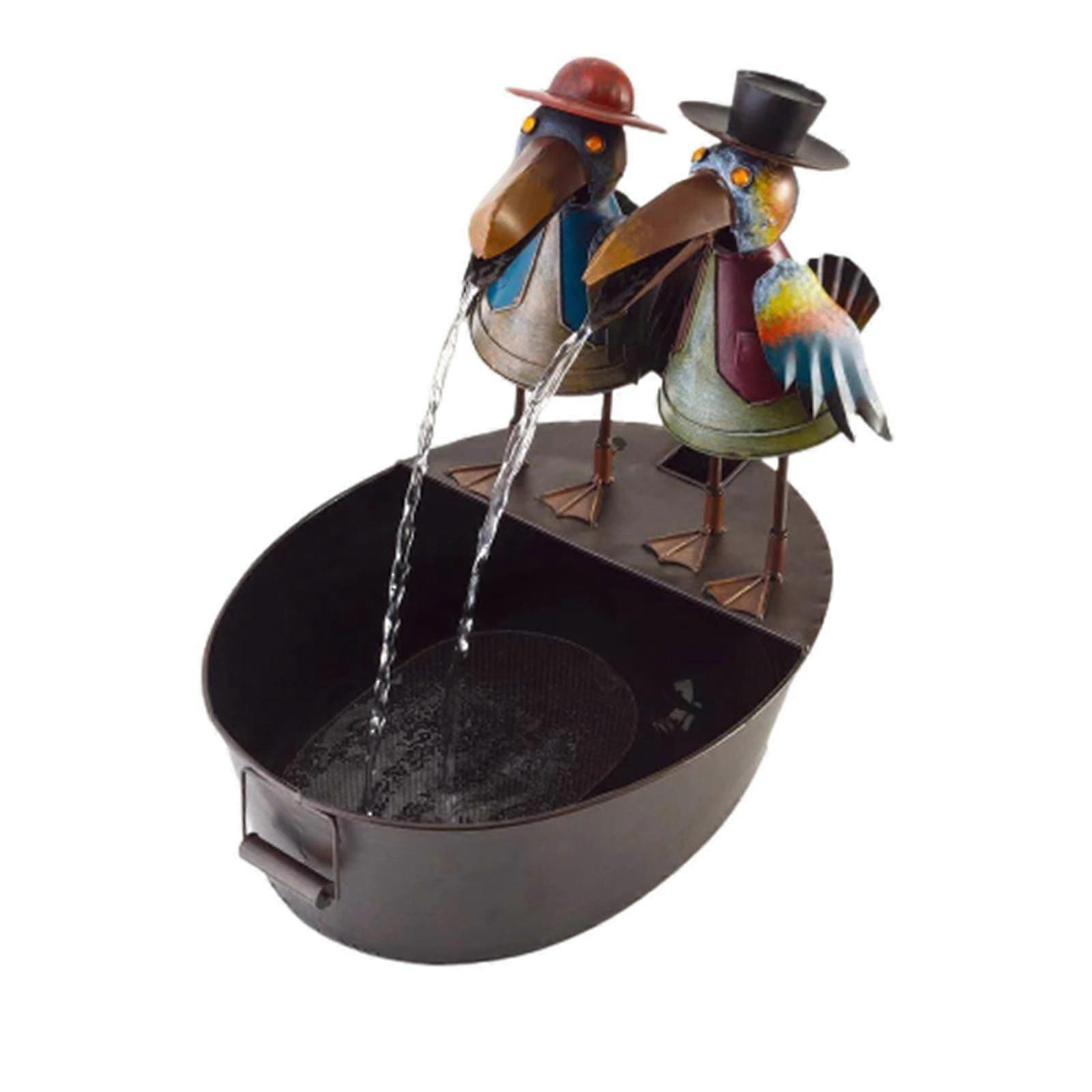 Fontaine décorative en fer en forme d'animal avec pompe à eau et port USB