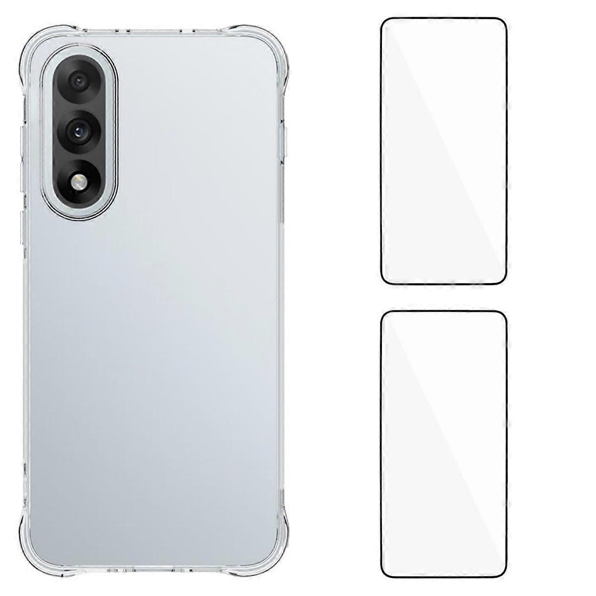 Do etui OnePlus Nord 5 5G TPU WANLONFENG WL2 Series 2,0 mm pokrowiec na telefon z 2-częściową folią ze szkła hartowanego