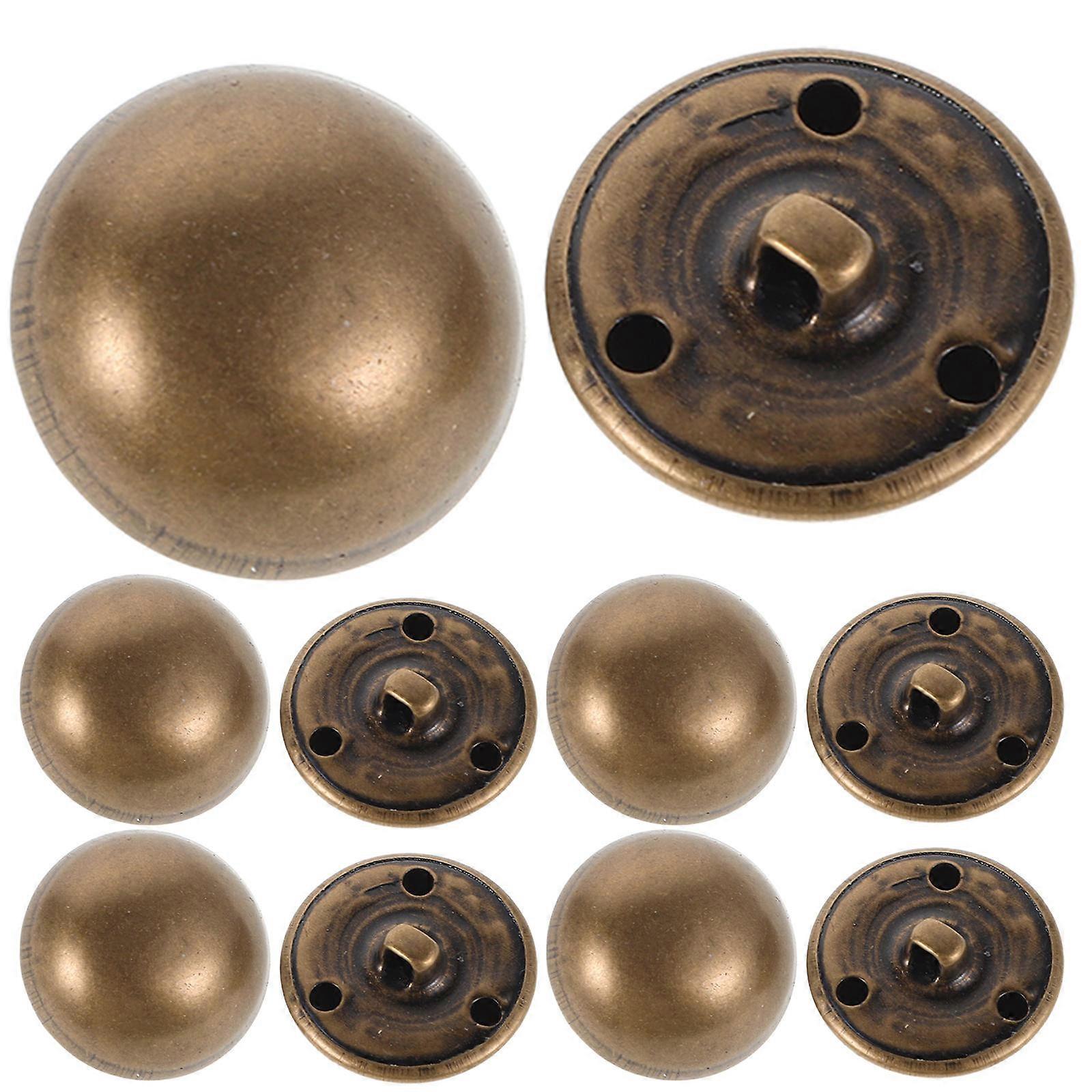 Retro Brass Mushroom Buttons, Round Decorative Buttons for Jackets, Coats, Dresses, Sewing and Crafting Projects, 10pcs