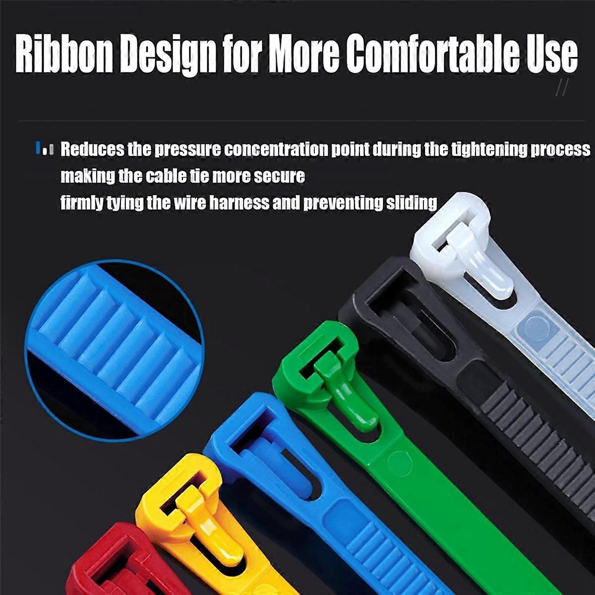 8 X 200mm Adjustable Reusable Nylon Strap with Buckle