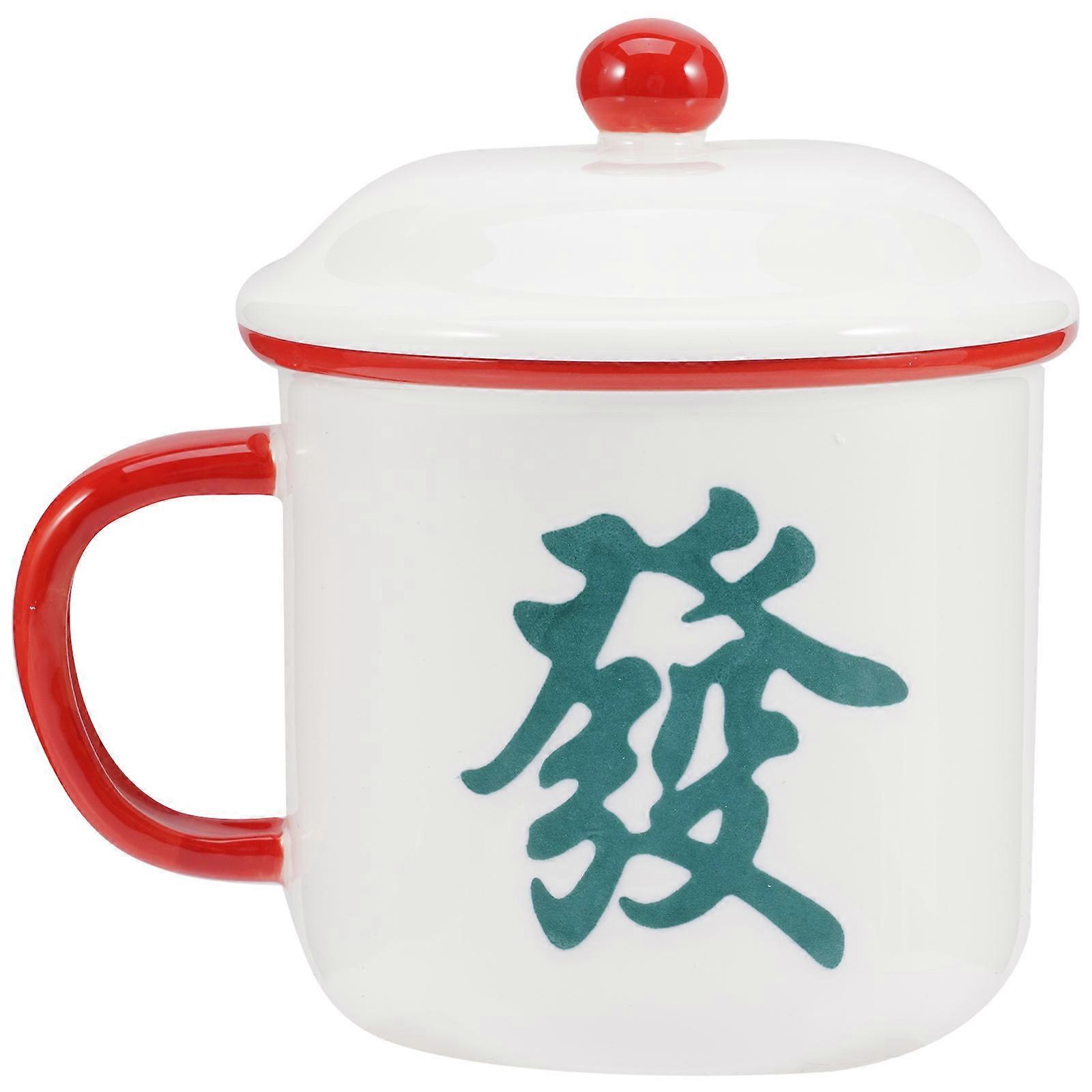 Creative Design Mahjong Ceramic Mug – Multi Use Cup for Tea, Milk, Water – Elegant Style for Home & All Occasions
