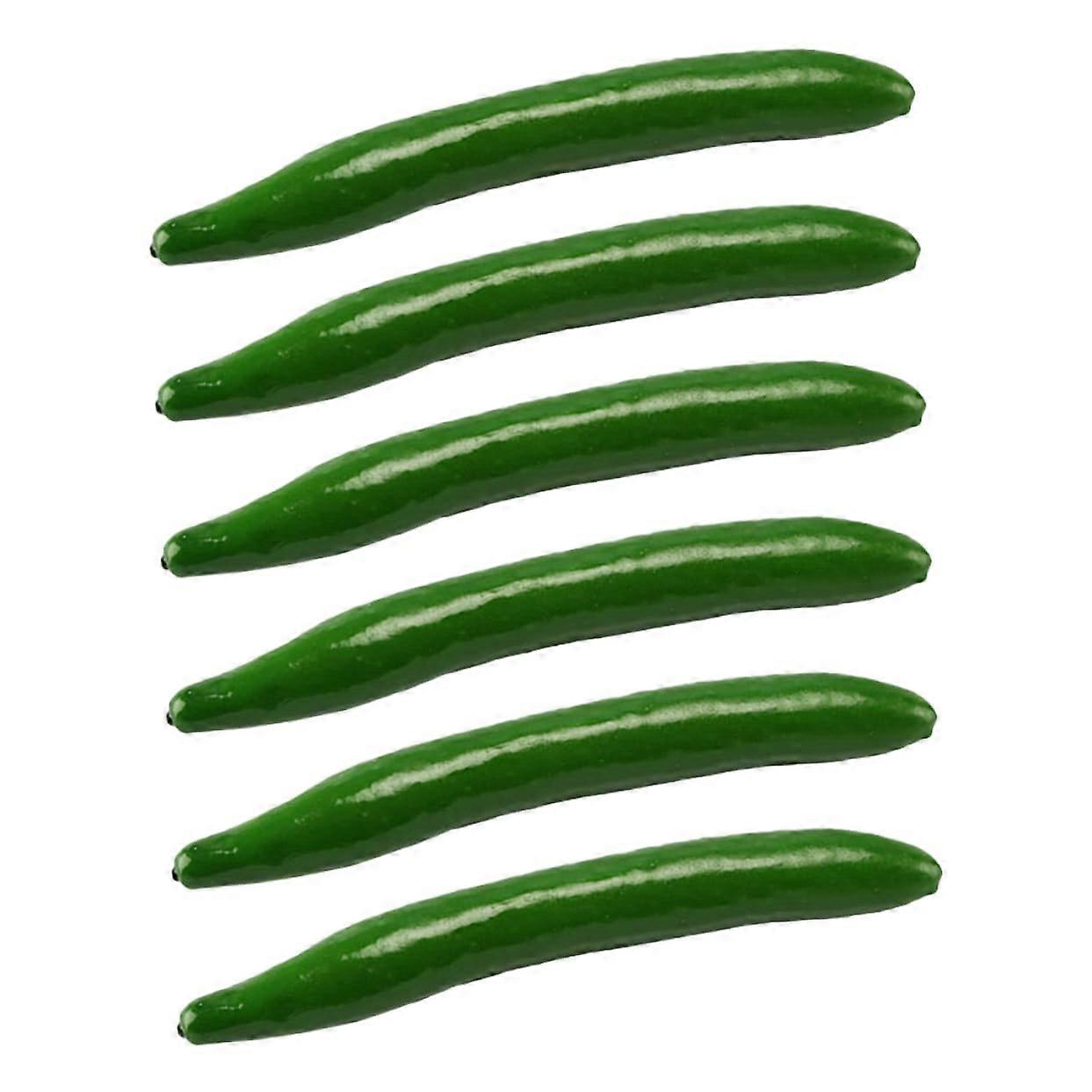 6 x Simulation Cucumber Model Plants Fake Cucumbers Artificial Food Props Artificial Vegetables Fruit Artificial Cucumber Artificial Green Foam