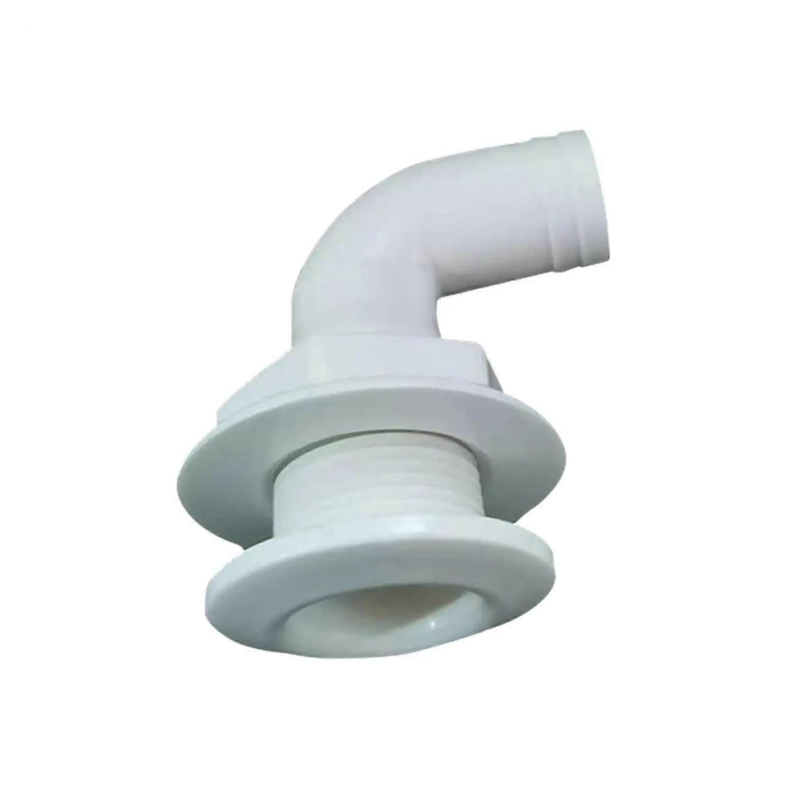 90-Degree Hull Through Hull Fitting, Bilge Pump Outlet, Durable PP Material for Easy Boat Installation and Long Lifespan