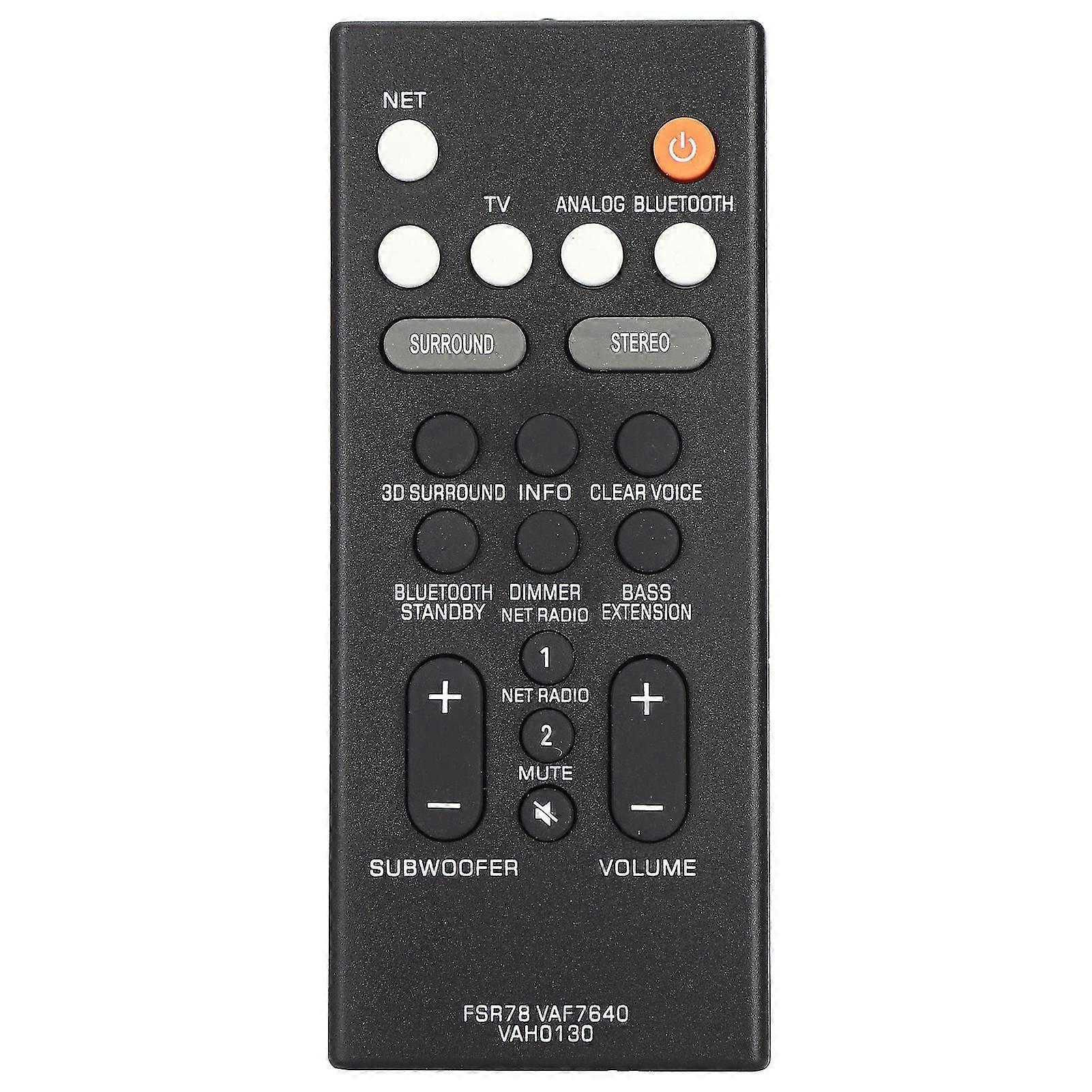 Remote Controller Soundbar Replacement Remote Control for Yamaha FSR78 VAF7640 VAH0130