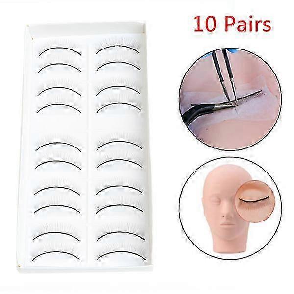 10 pairs of handmade training eyelashes for beginners
