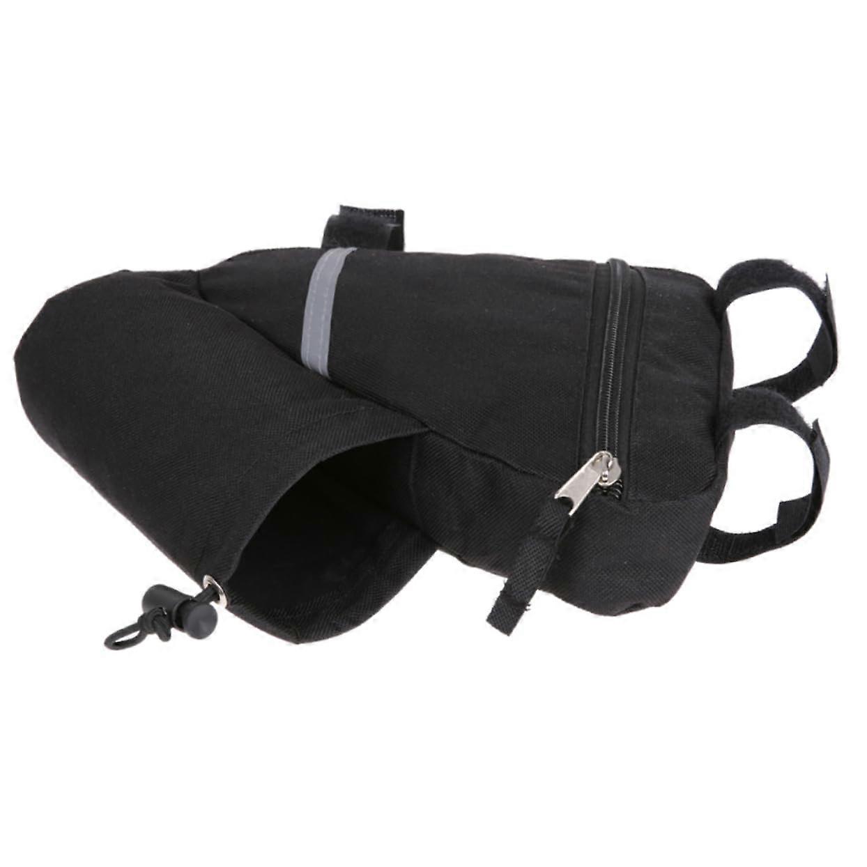 Bicycle Triangle Bag Set Of 3 Saddle Bag Top Tube Bag Frame Bag Universal Fit Black