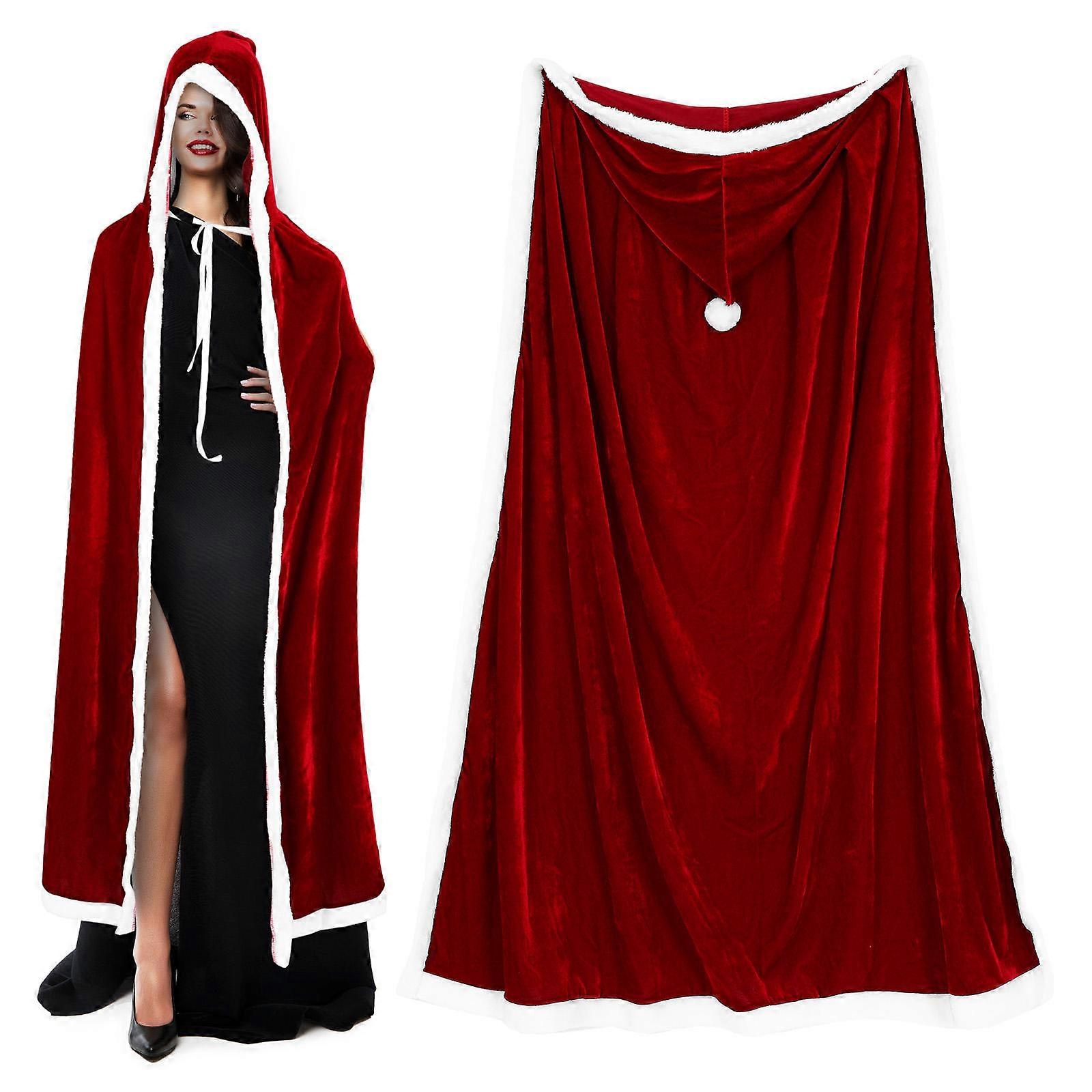 It sounds like you're describing a **Christmas Velvet Hooded Cloak for Women**, which is perfect for holiday events, cosplay, or adding a touch of