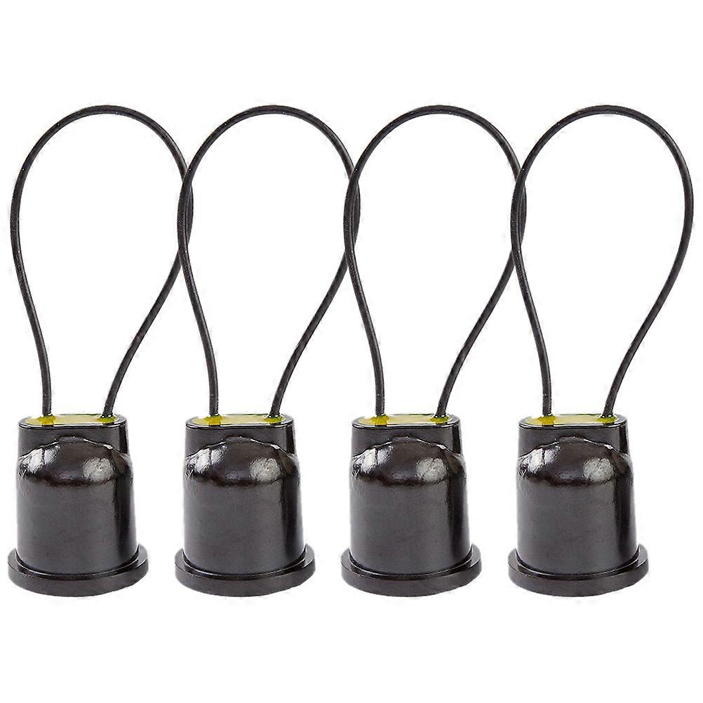 Bulb Socket Light Socket Replacement Lamp Holder Ceiling Threaded Lamp Head Black 13.2x3.9cm Waterproof 4Pcs