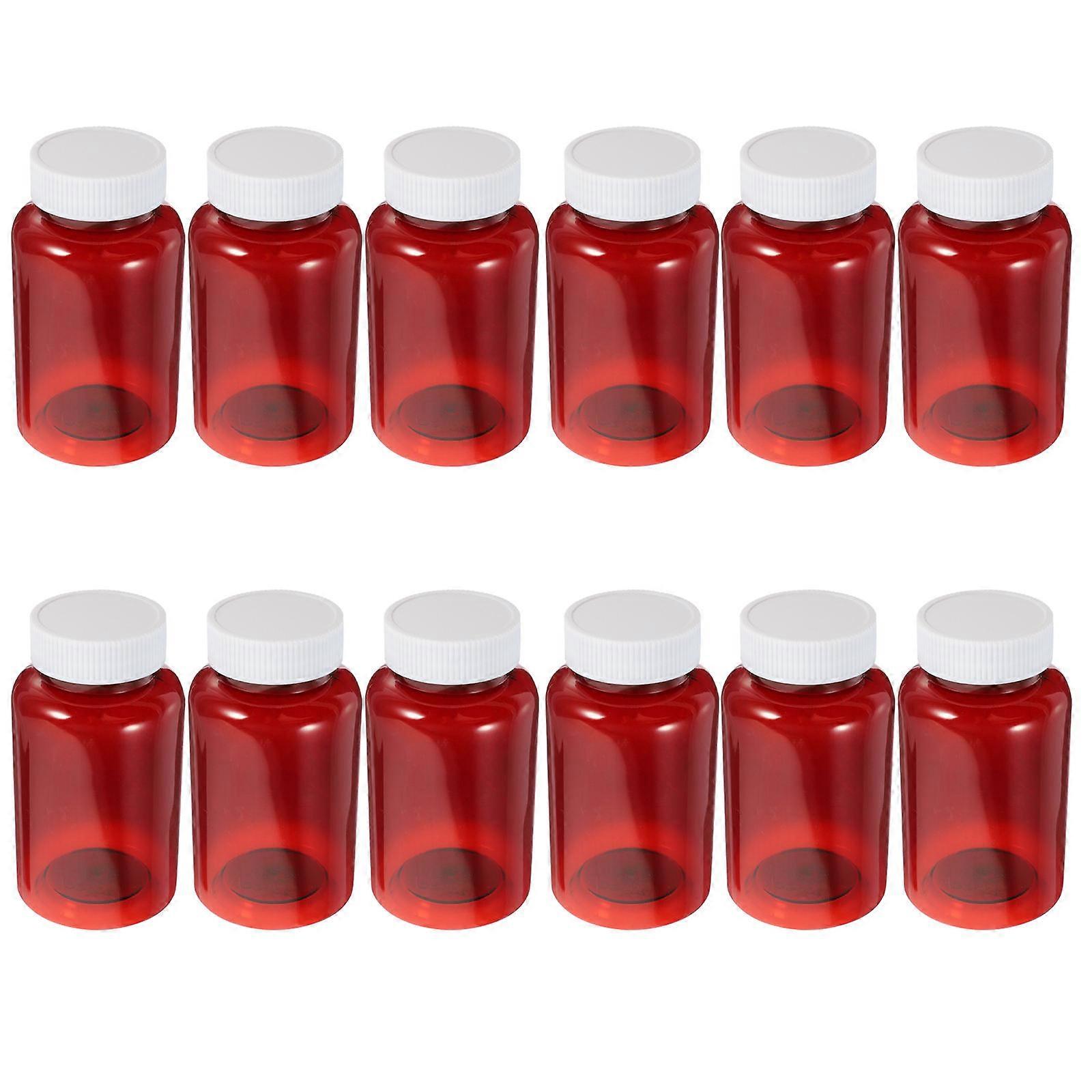 Medicine Container Plastic Pills Bottles for Storage 12Pcs with Caps