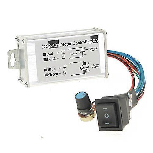 DC 9V 12V 24V 48V 60V 20A Reversible Motor Speed Controller PWM Driver