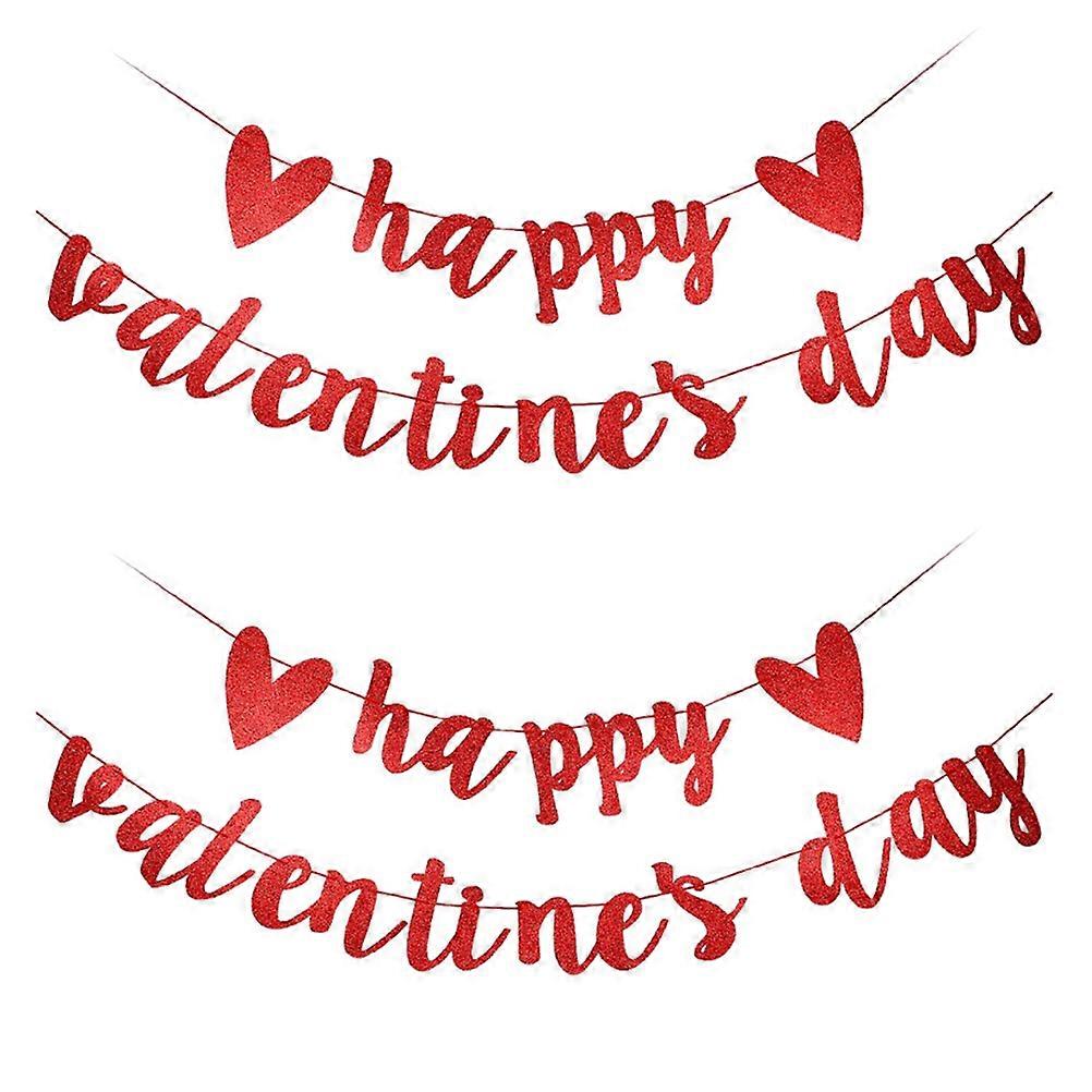 Valentines Day Wall Decor Paper Heart Shaped Party Supplies For Valentine's Day 2Sets
