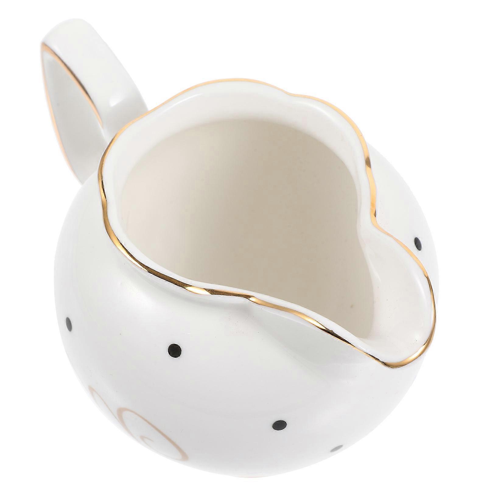 Small Cream Container Pitcher Ceramic Milk Kettle European Style Milk Serving Jug For Cafe Owners 1Pcs