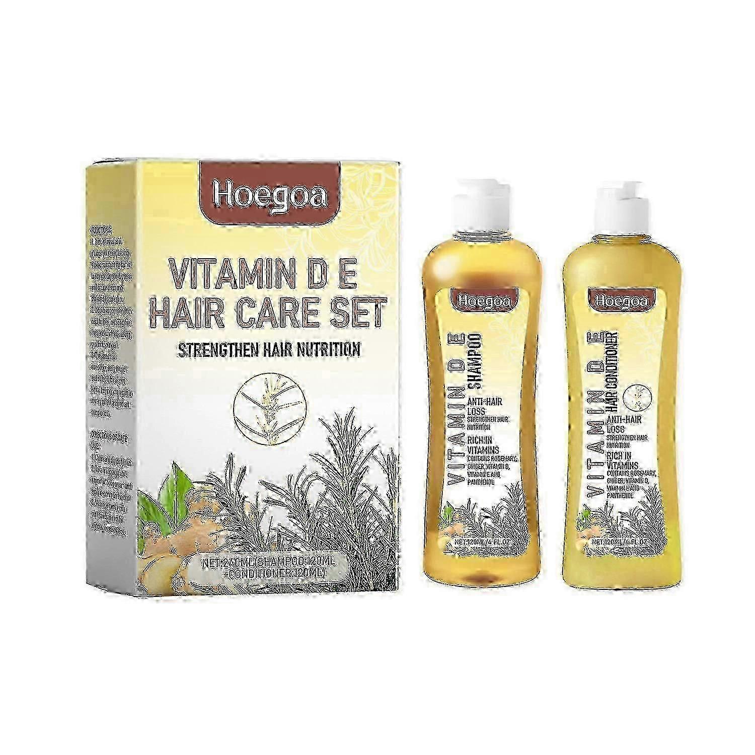 Hoegoa Rosemary Shampoo and Conditioner Set Gentle cleansing of the scalp care hair natural fluffy s