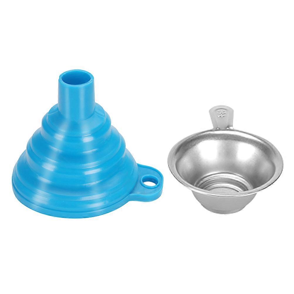 Funnel Set for 3D Printer Parts 8.8x6.4x2.9cm Recycling SLA and DLP 2Pcs Foldable Silicone and Metal