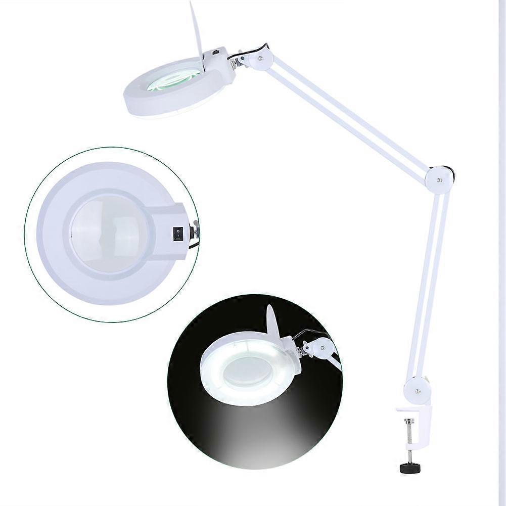 5X Illuminated Desktop Magnifying Lamp with Clamp Swivel Arm or Reading with Dust Cover
