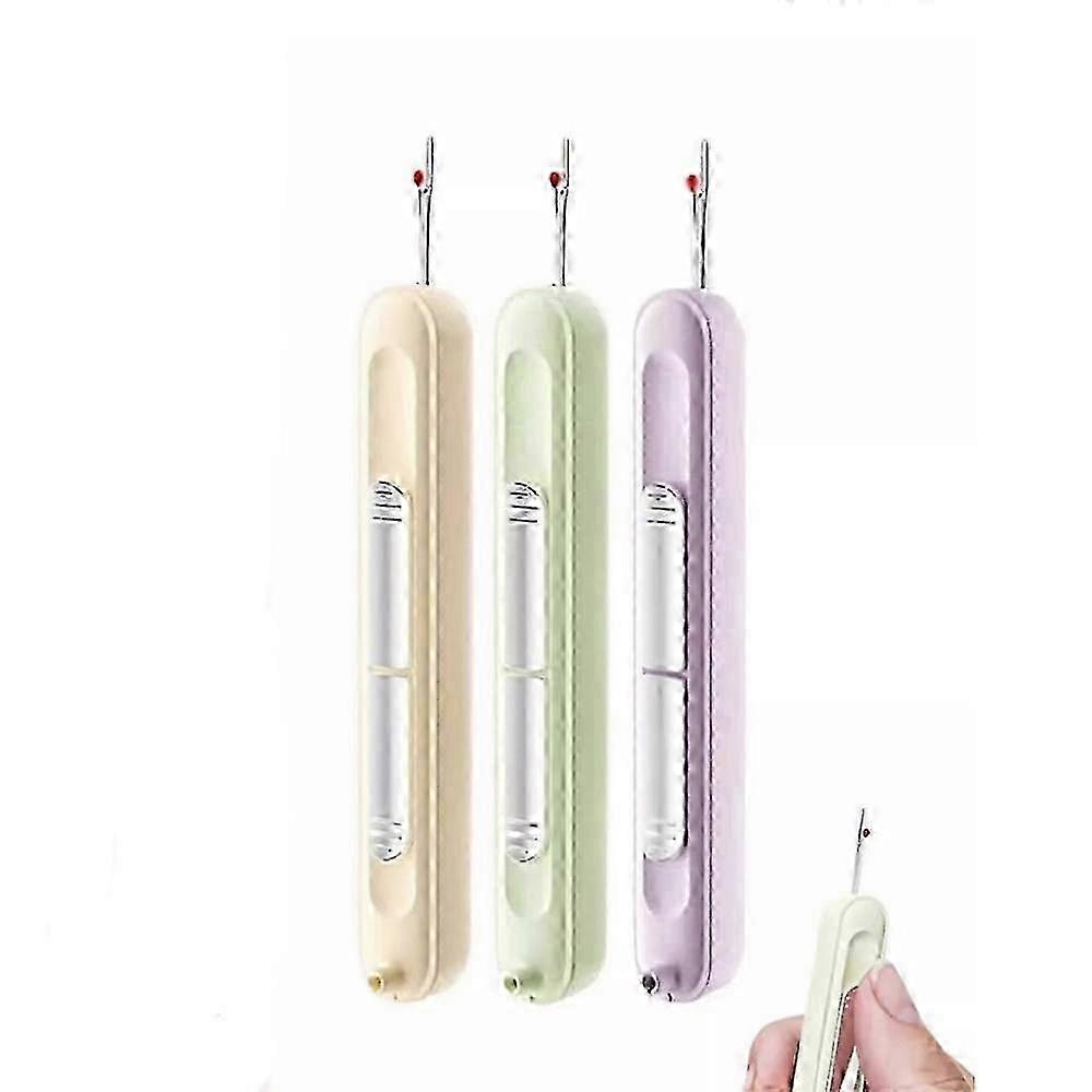 2PCS 2-in-1 Auto Needle Threader & Seam Ripper Set - Purple Sewing Tool for Effortless Stitching and Fabric Repair