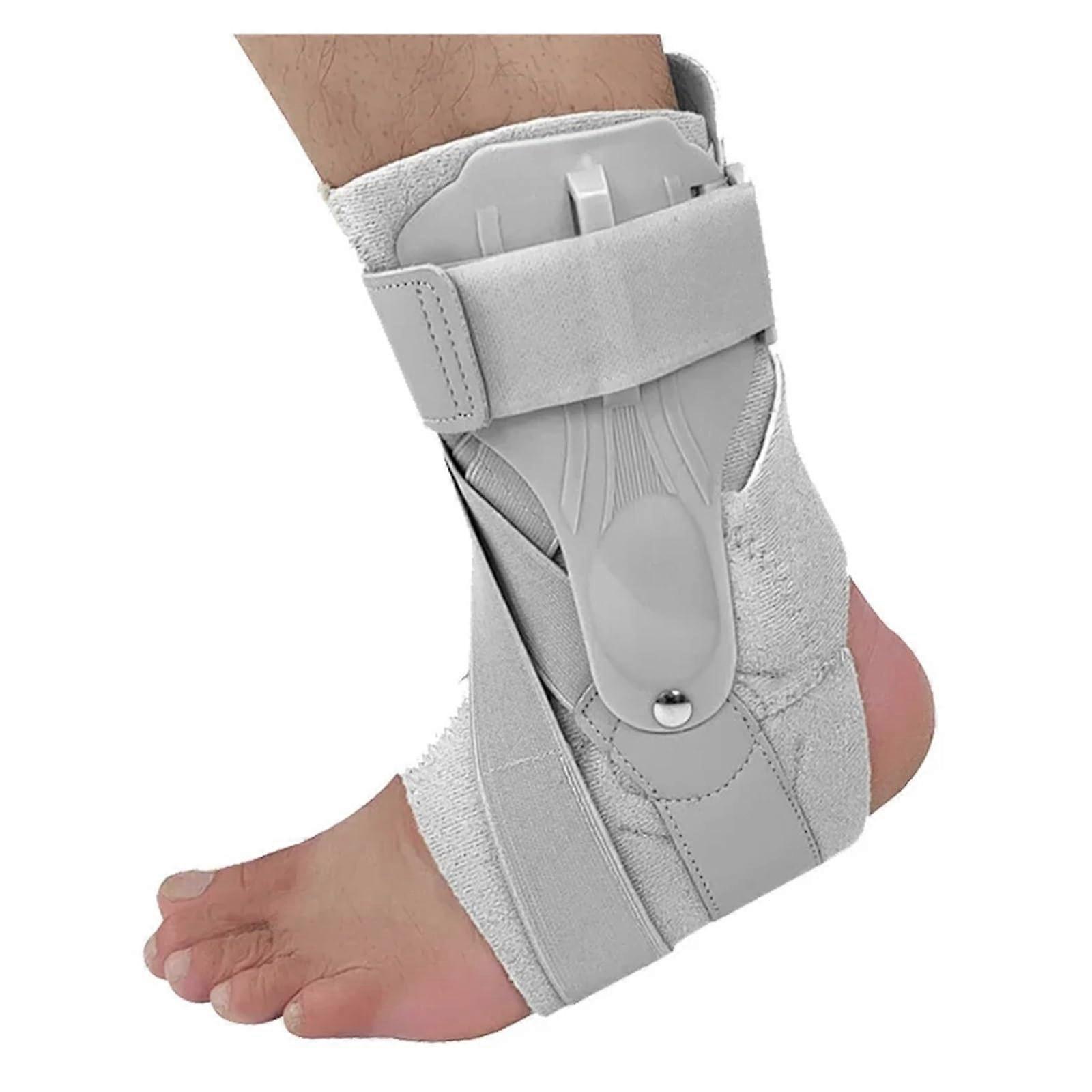 Ankle Brace For Sprained Ankle With Lateral Stabilizers, Unisex Ankle Support, Tendonitis Recovery, Gray XL, Generic