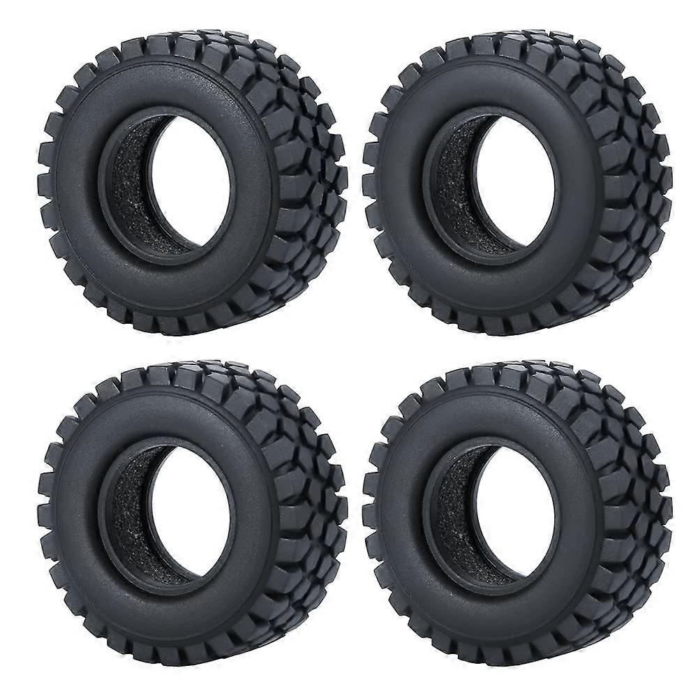 4 Pieces Rubber Micro 1 Inch RC Tyres for 1/24 Axial SCX24 Deadbolt RC Crawler (50mm)