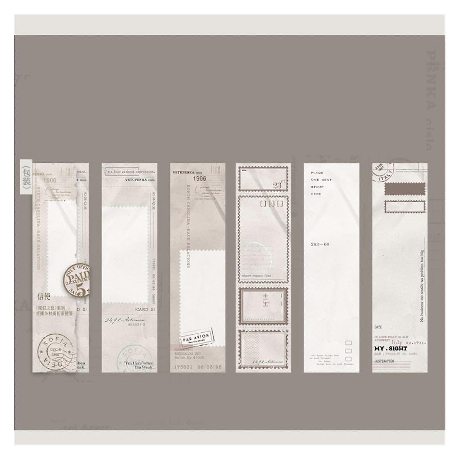Decorative Scrapbook 15 Piece Tearable Material Set, Vintage Notebook, DIY Collage Paper Strips for Card Making