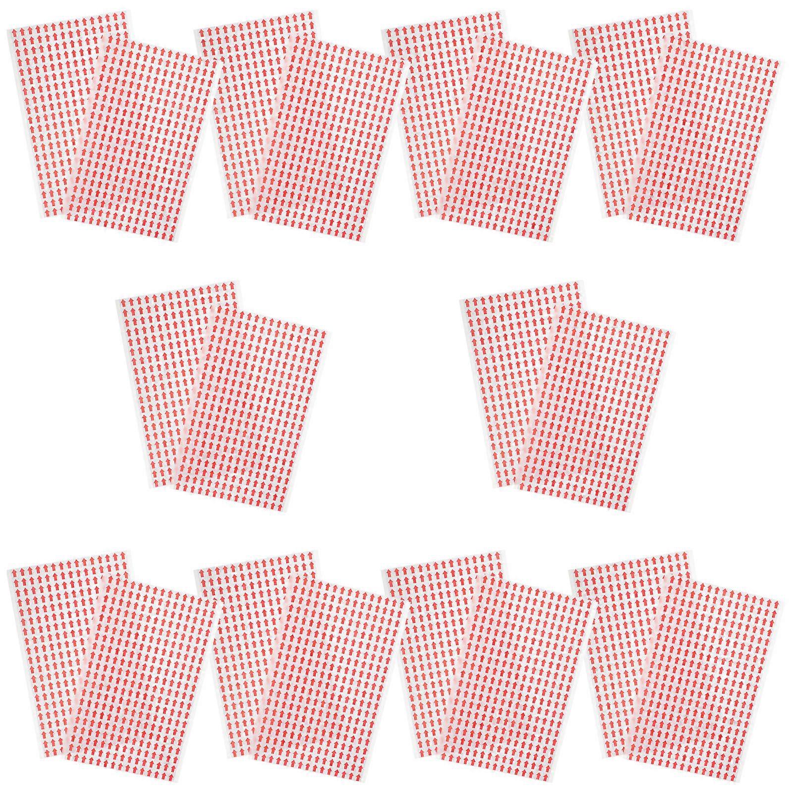 Red Arrow Stickers for Decoration Easy to Stick and Durable Made of Paper 20 Sheets