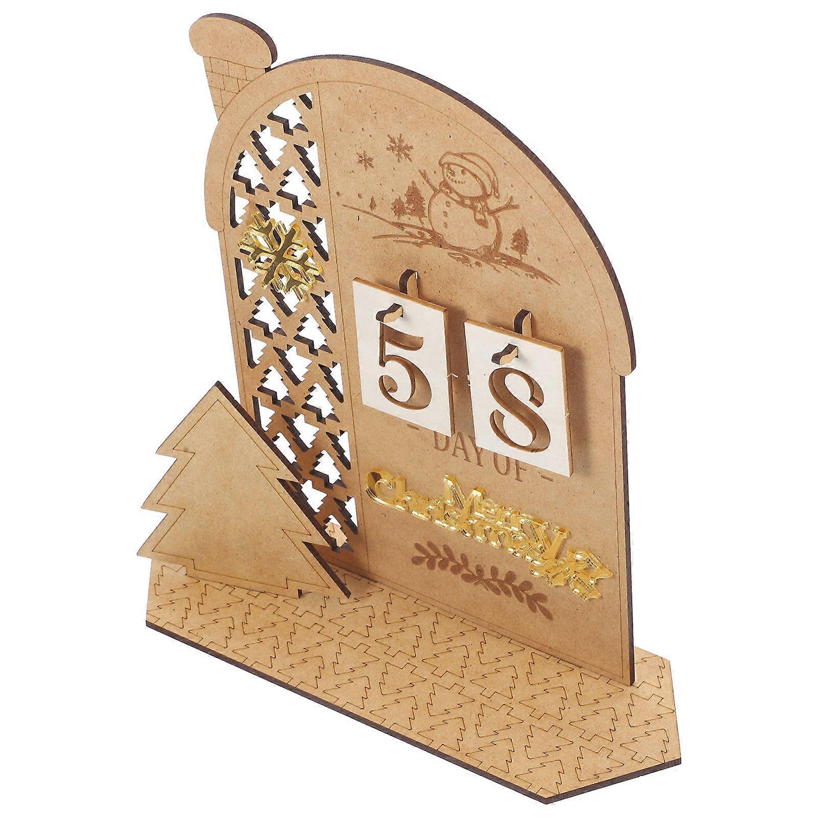 Advent Calendar Christmas Xmas Wooden Calendar Christmas Countdown Decorative Present