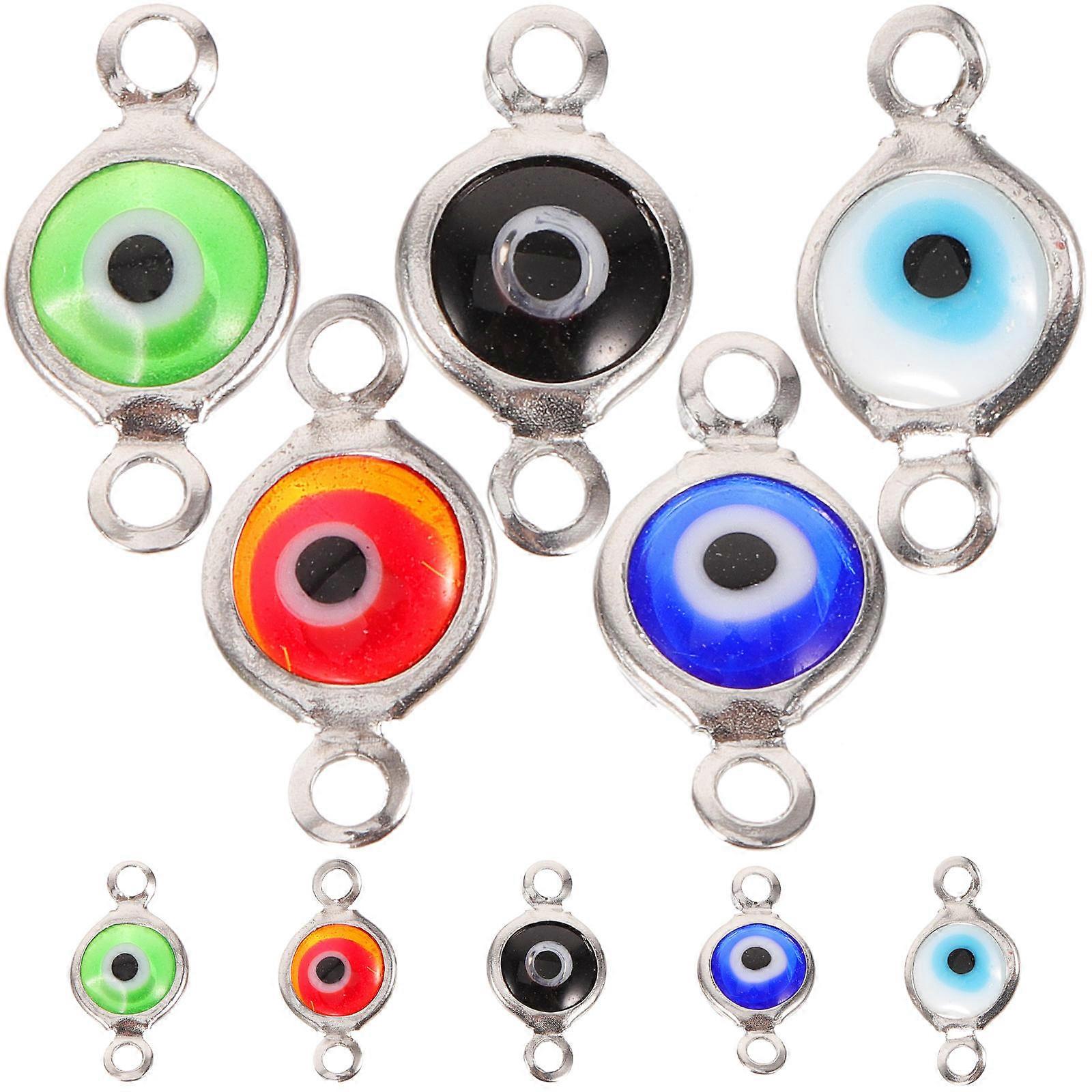 10pcs Evil Eye Charms Mixed Color Pendant Accessories for Bracelets, Necklaces, Keychains – DIY Jewelry Making for Mothers Day, Thanksgiving