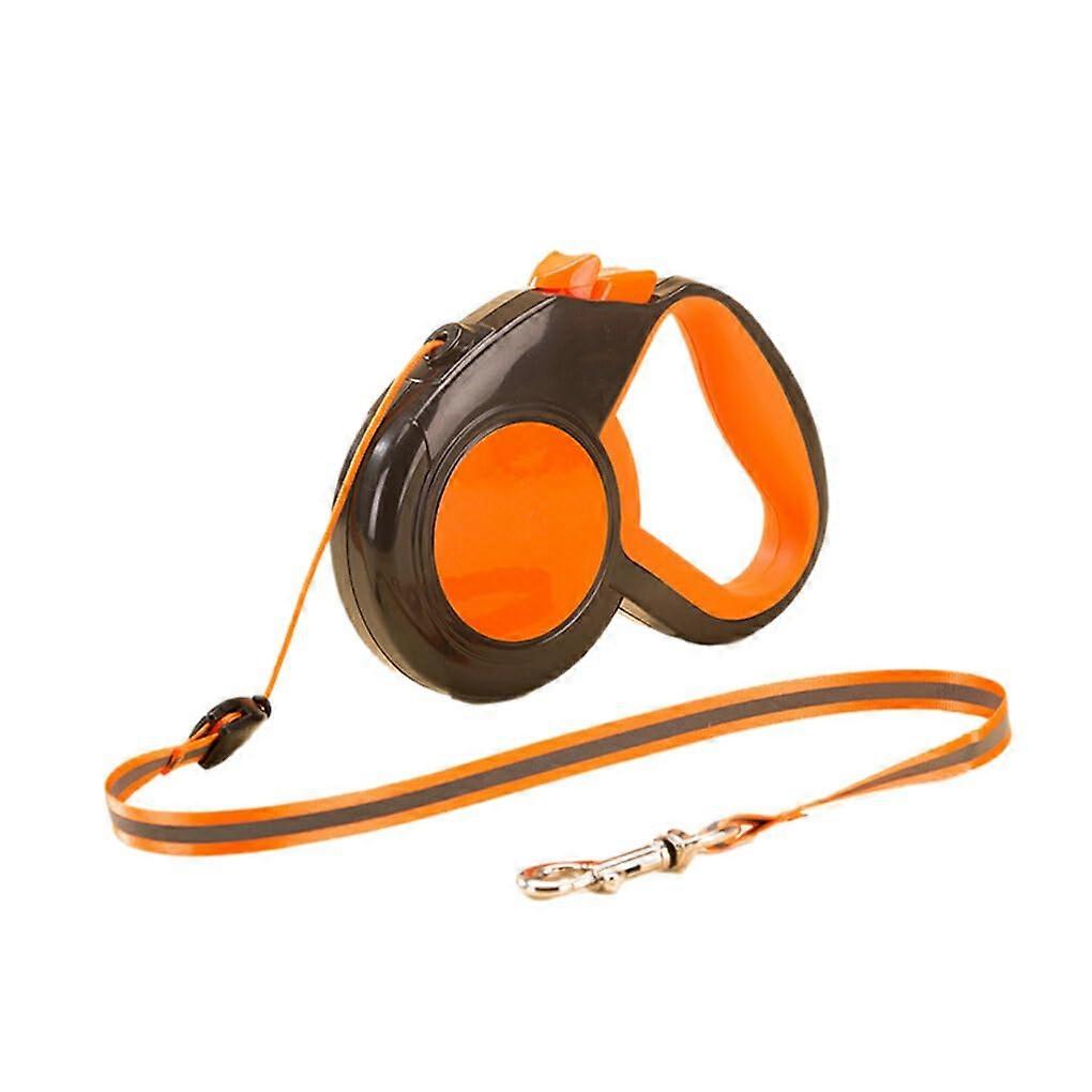 Robust Retractable Dog Lead for Active Dogs, 8 cm Durable Orange Automatic Leash, Practical Dog Walking Accessory