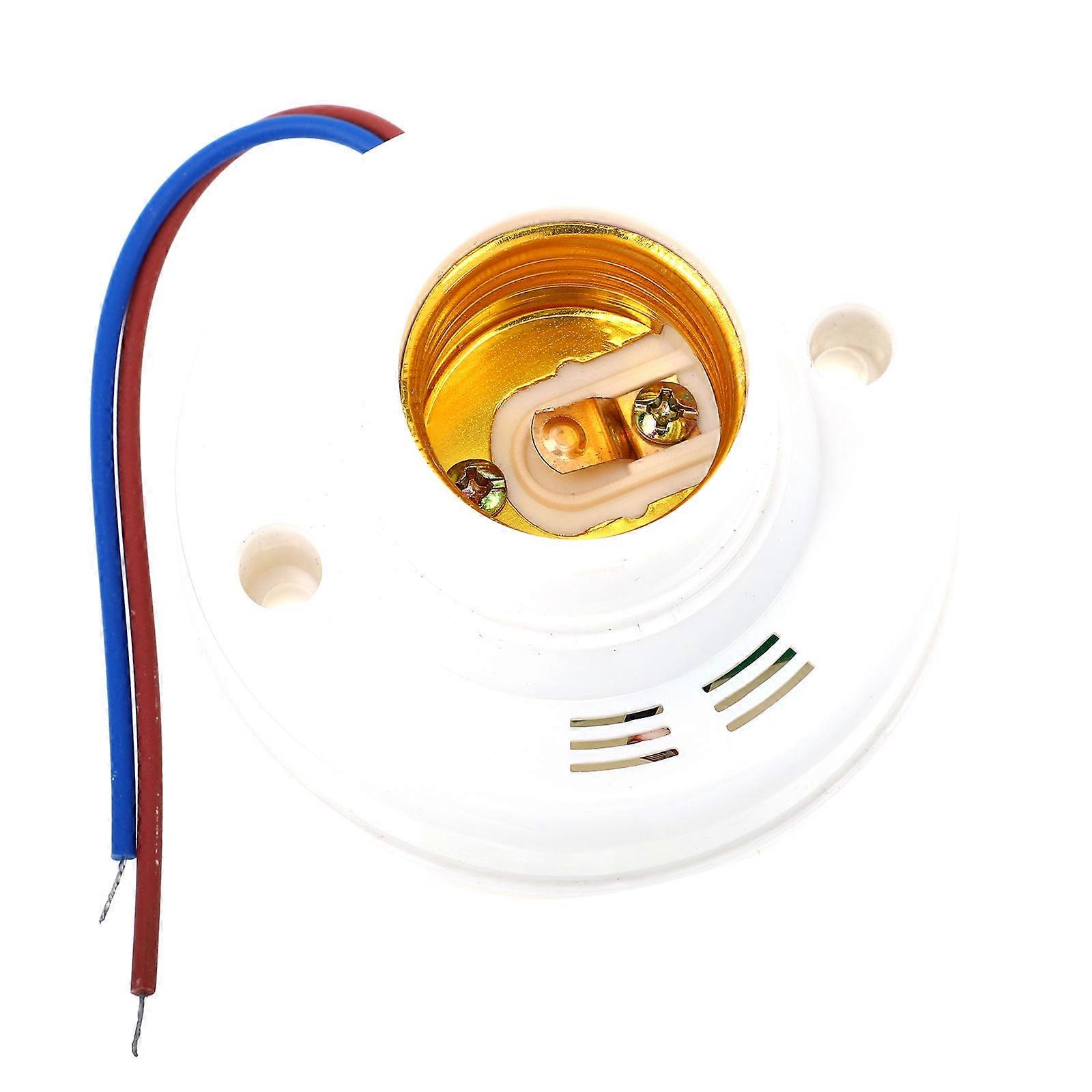 Light Sensing Smart Sound Lamp Socket Automatic Delay Shutdown White 2Set