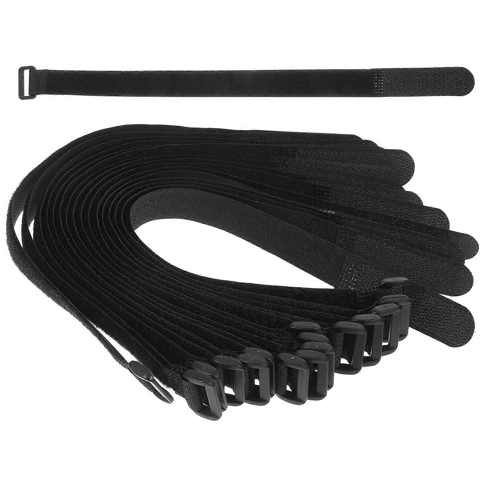 Yoga Mat Straps Adjustable Hook and Loop Straps Reusable Yoga Mats Outdoor Use Black 25Pcs